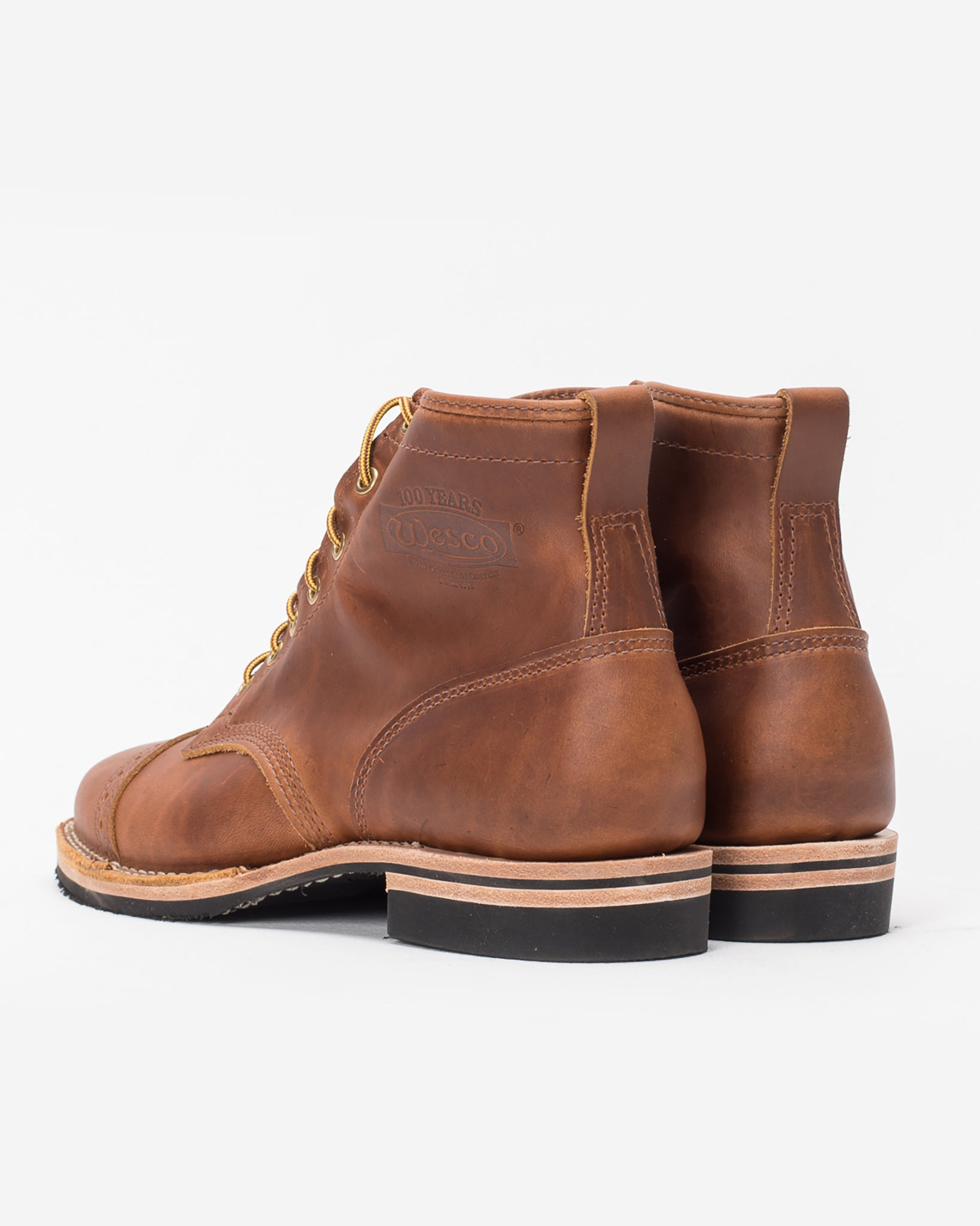 IHWE-GLMN-TAN Iron Heart Int'l x Wesco® - 7" Domain Toe Cap Boot - British Tan. The "Guildsman" - 3