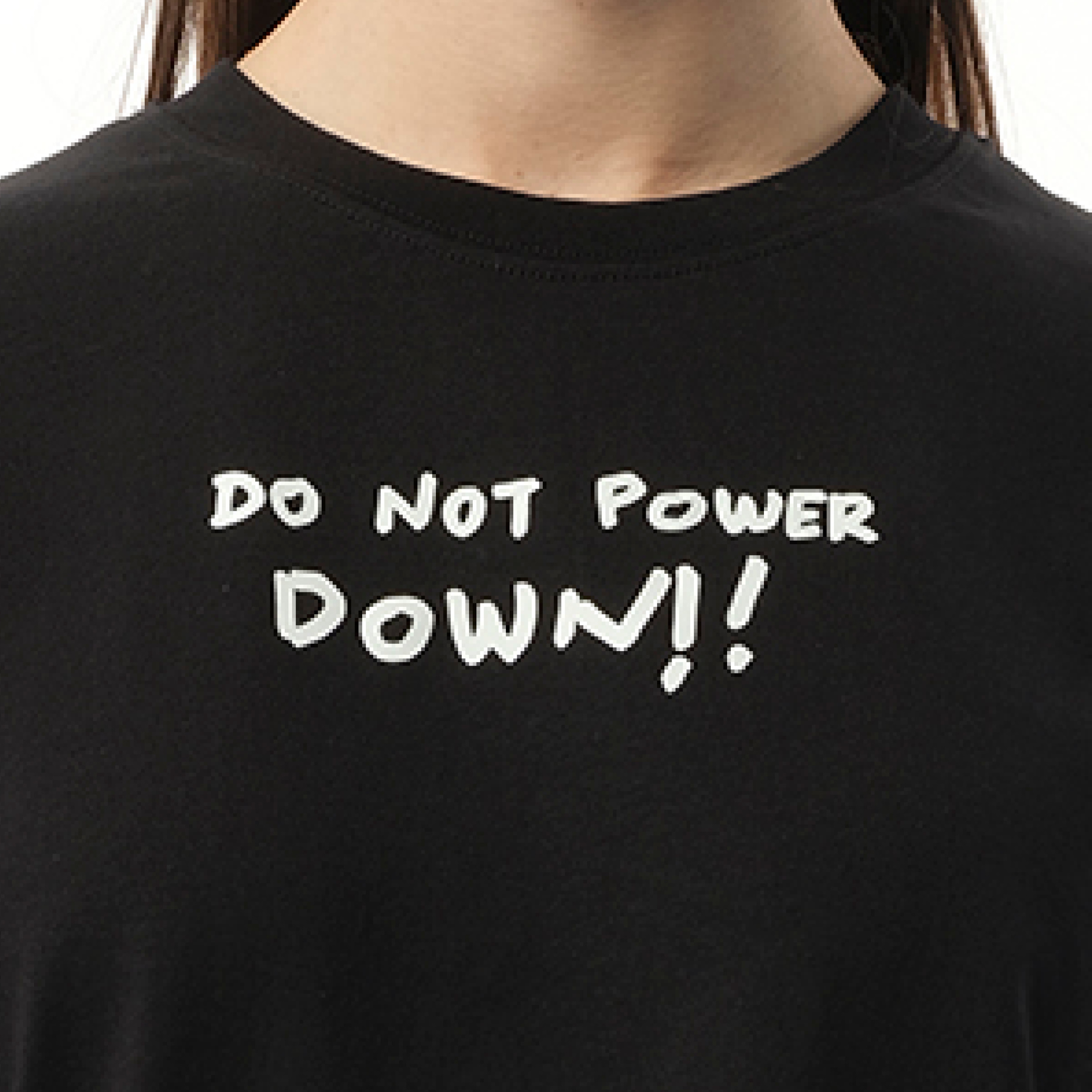 Power Down Boxy T-Shirt in Black/White - 3