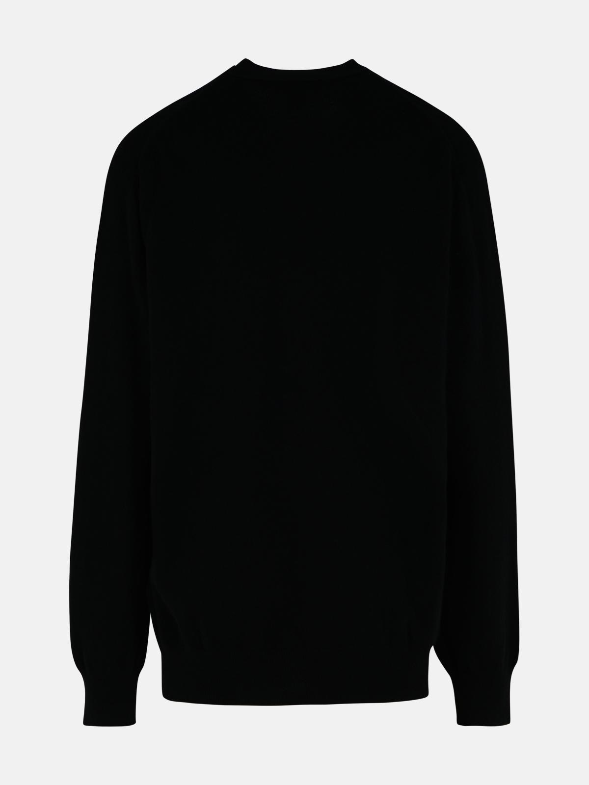 BLACK WOOL CARDIGAN - 3