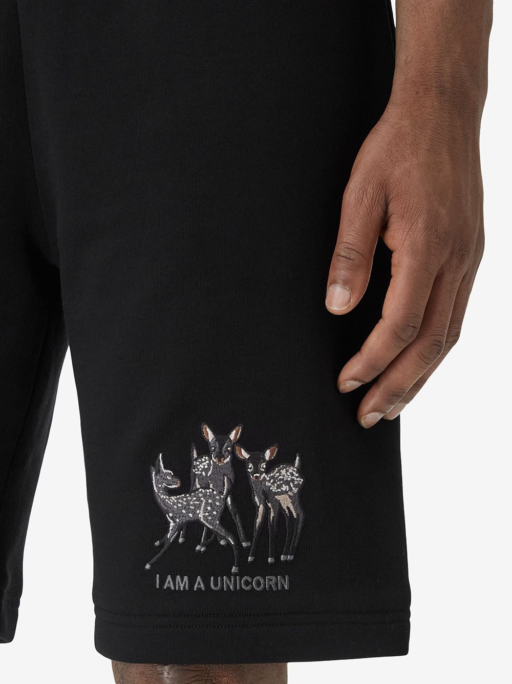 embroidered deer track shorts - 5