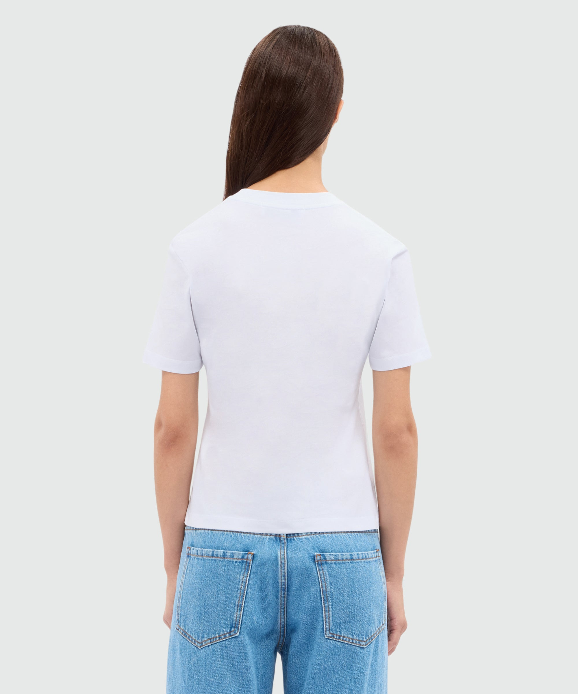 White jersey T-shirt with cursive MSGM logo - 4