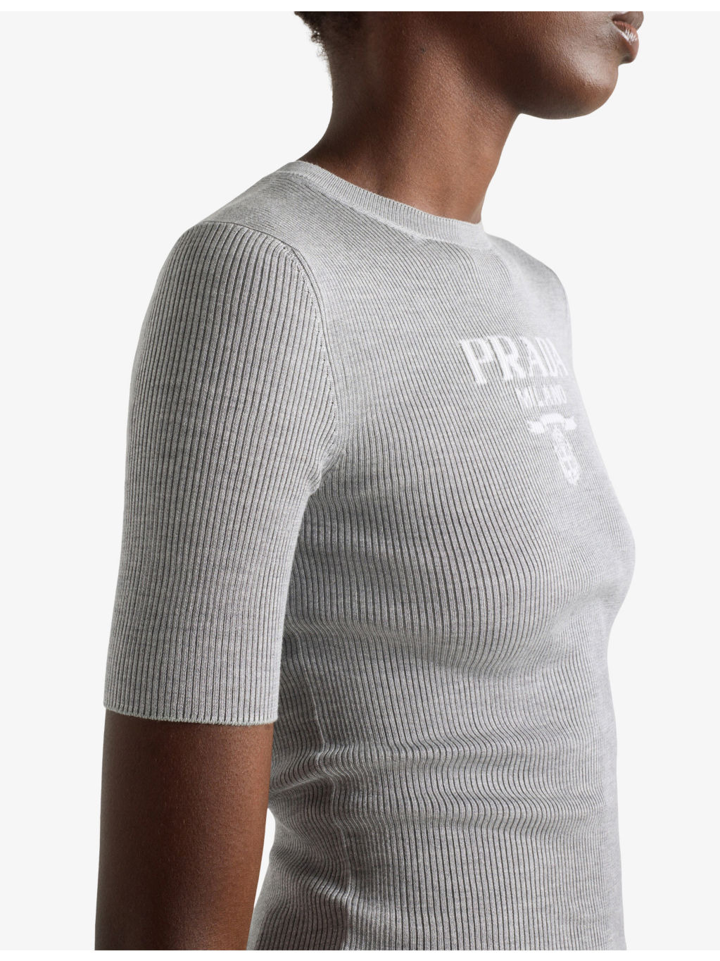 Logo-Intarsia Crew-Neck Silk Knitted Top - 5