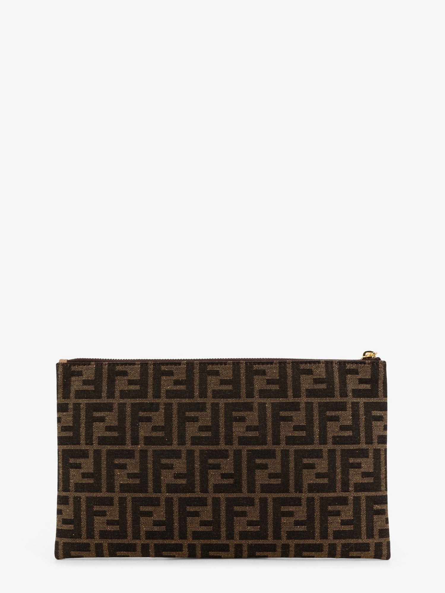 Medium Flat Ff Jacquard Fabric Pouch - 2