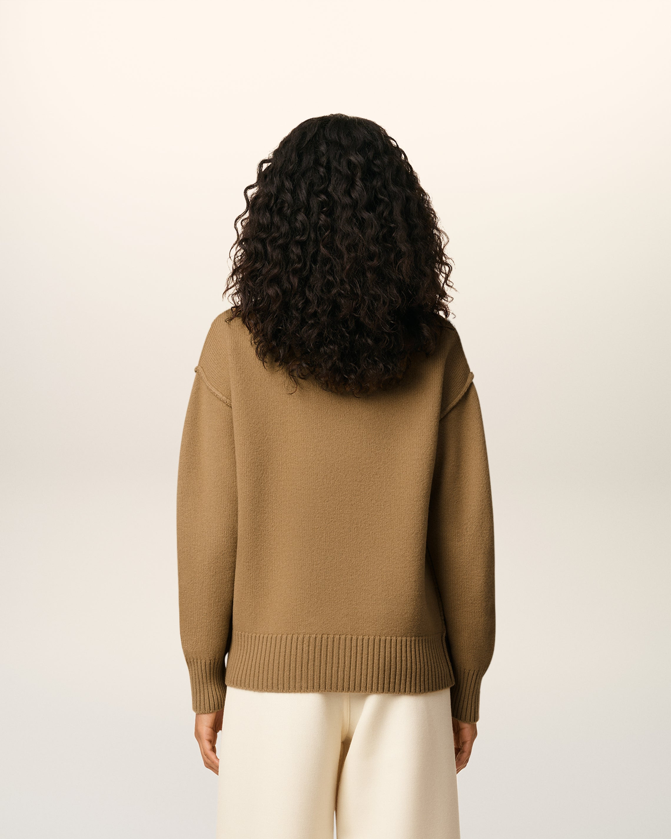 BROWN WOOL AMI DE COEUR CARDIGAN - 3