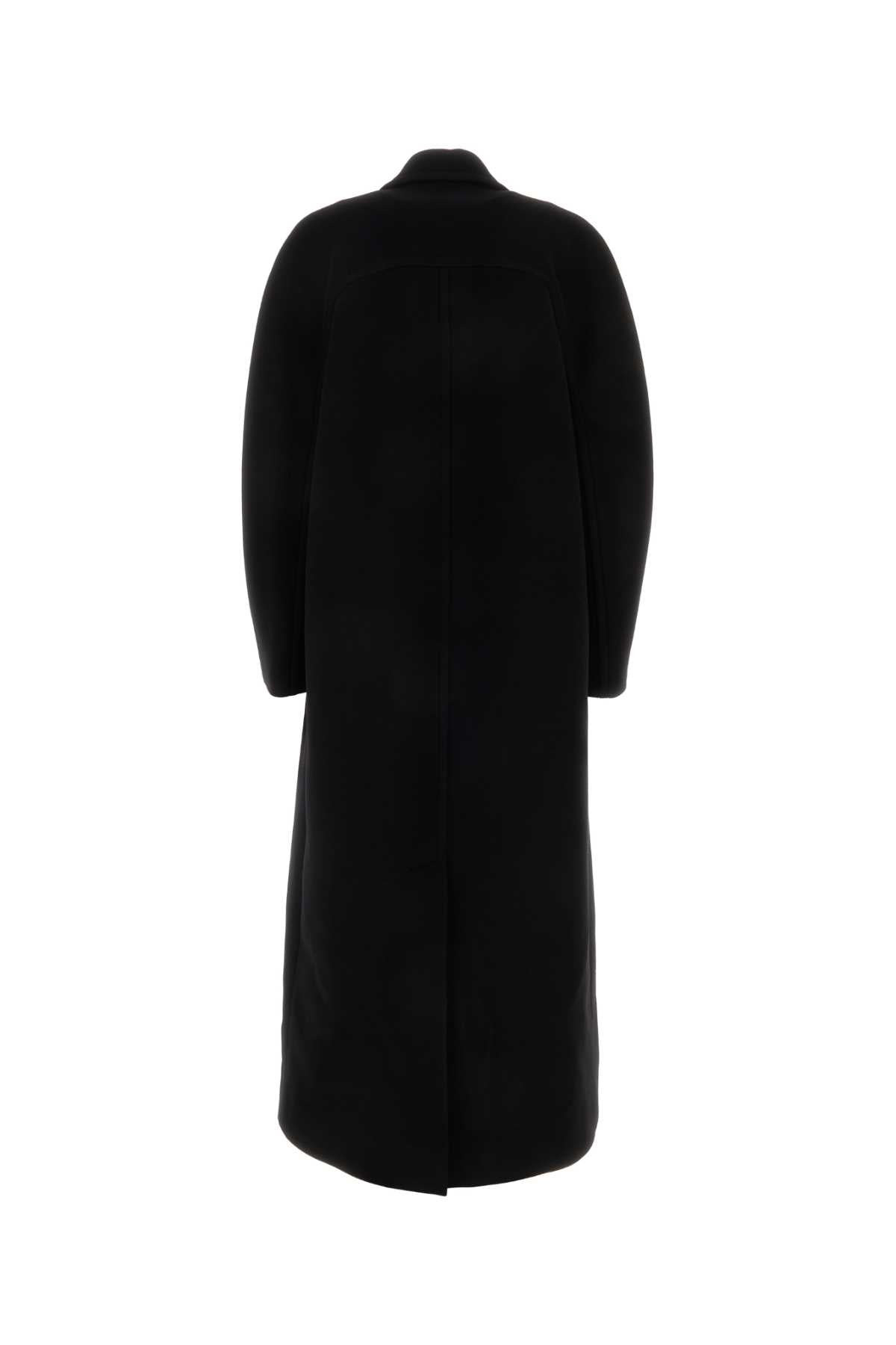 Alexander Mcqueen Women Black Wool Blend Oversize Coat - 2