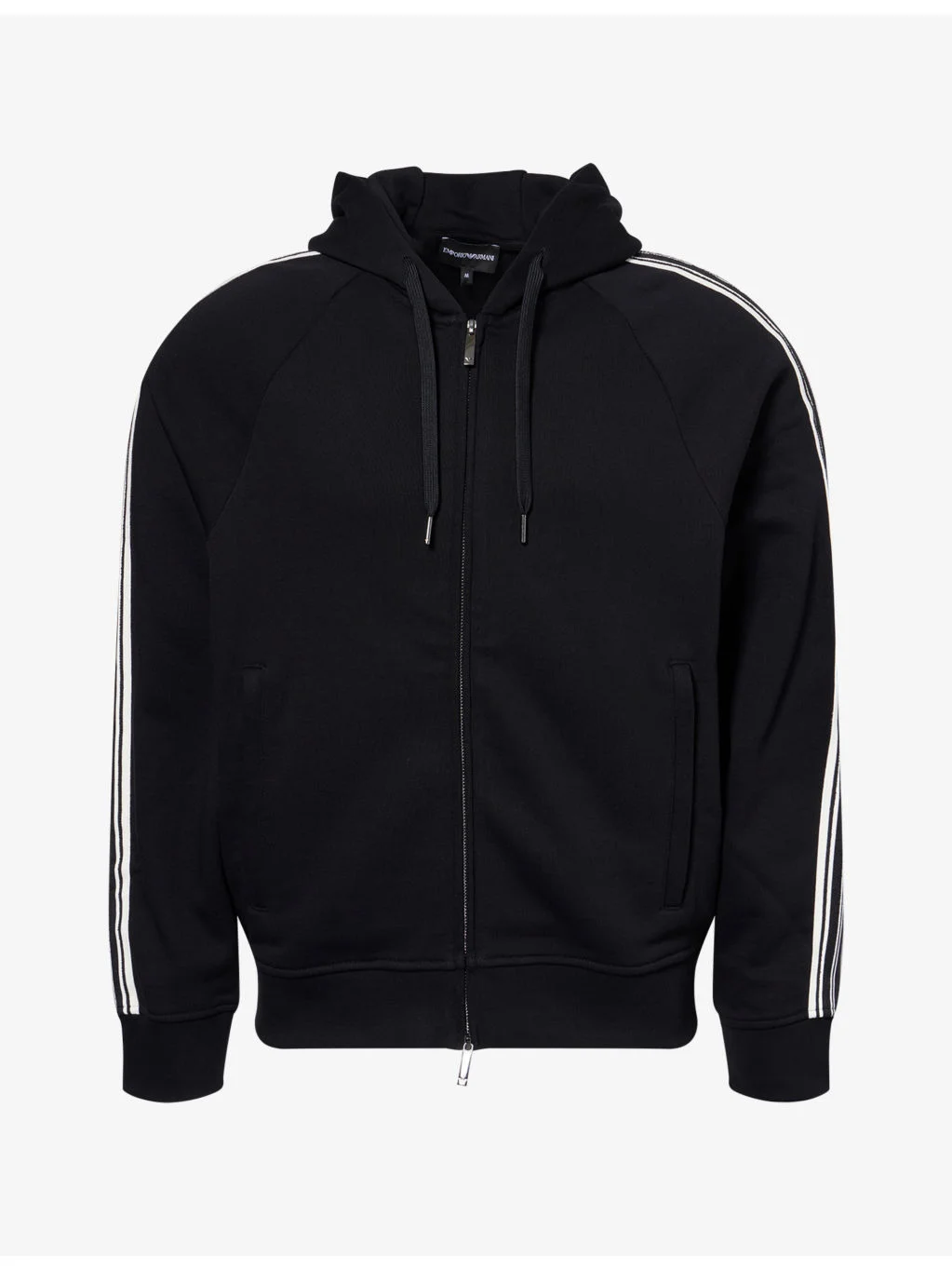 Striped-Trim Relaxed-Fit Cotton Hoody - 1