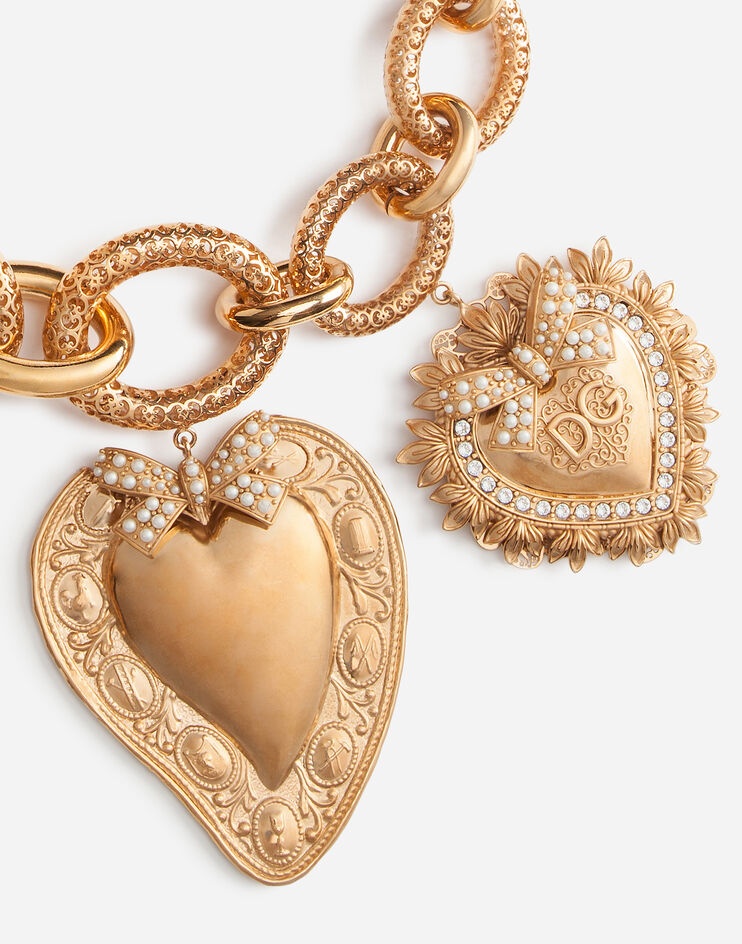 Necklace with sacred heart charms - 3