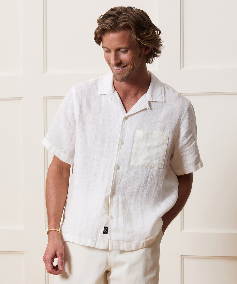 TODD SNYDER Textured Linen Capri Shirt outlook
