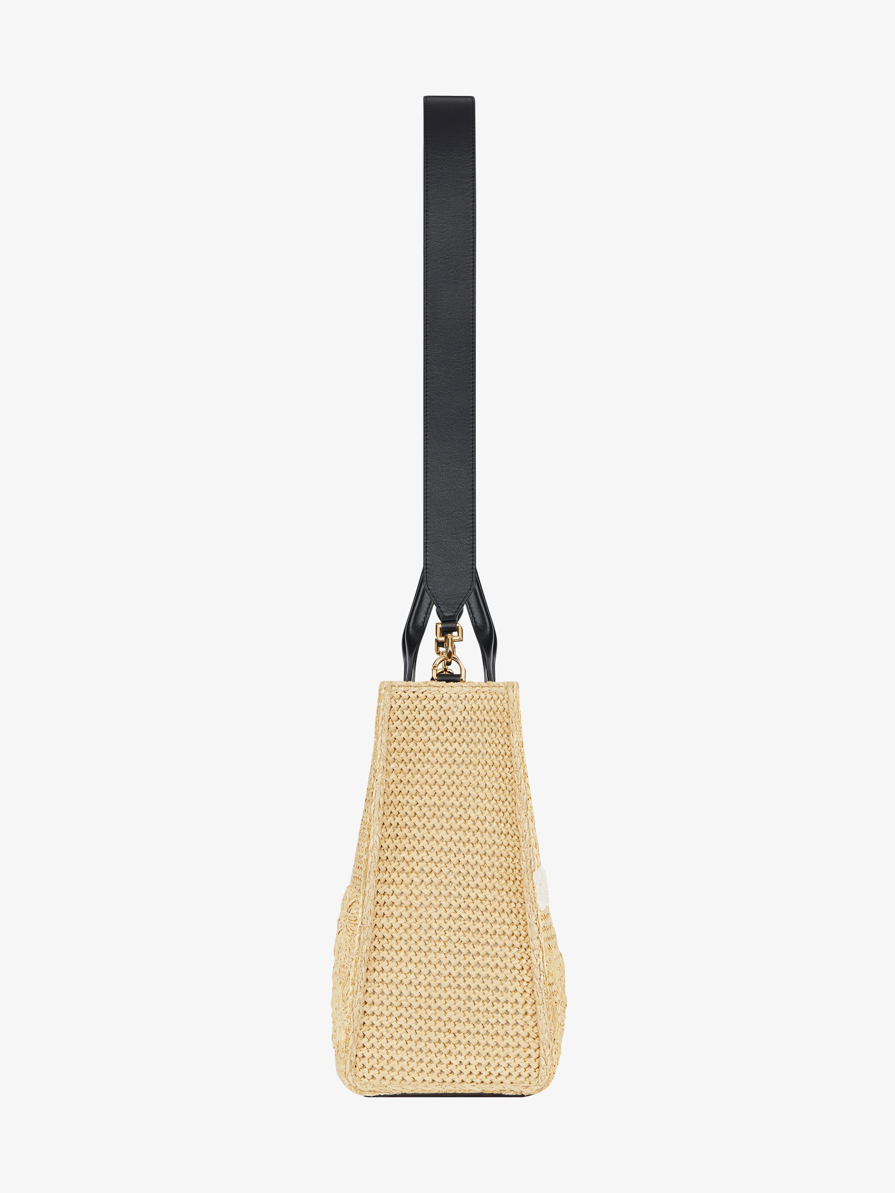 MEDIUM G-TOTE BAG IN RAFFIA WITH FLORAL EMBROIDERY - 3
