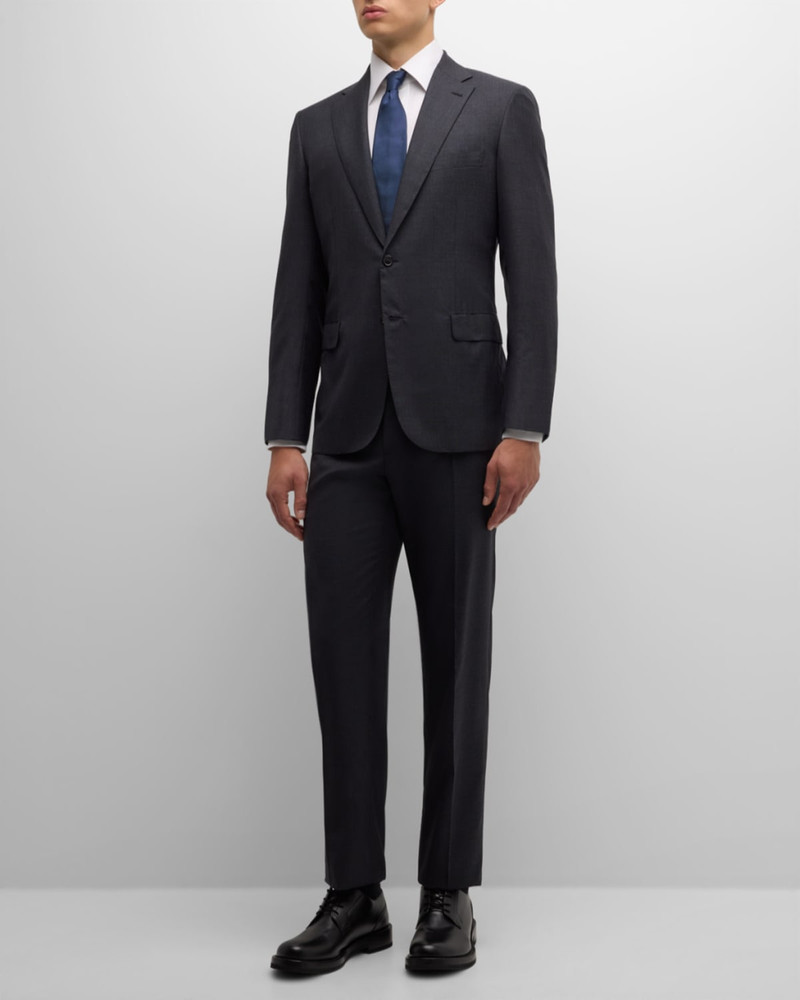 Brioni Men's Tonal Check Wool Suit outlook
