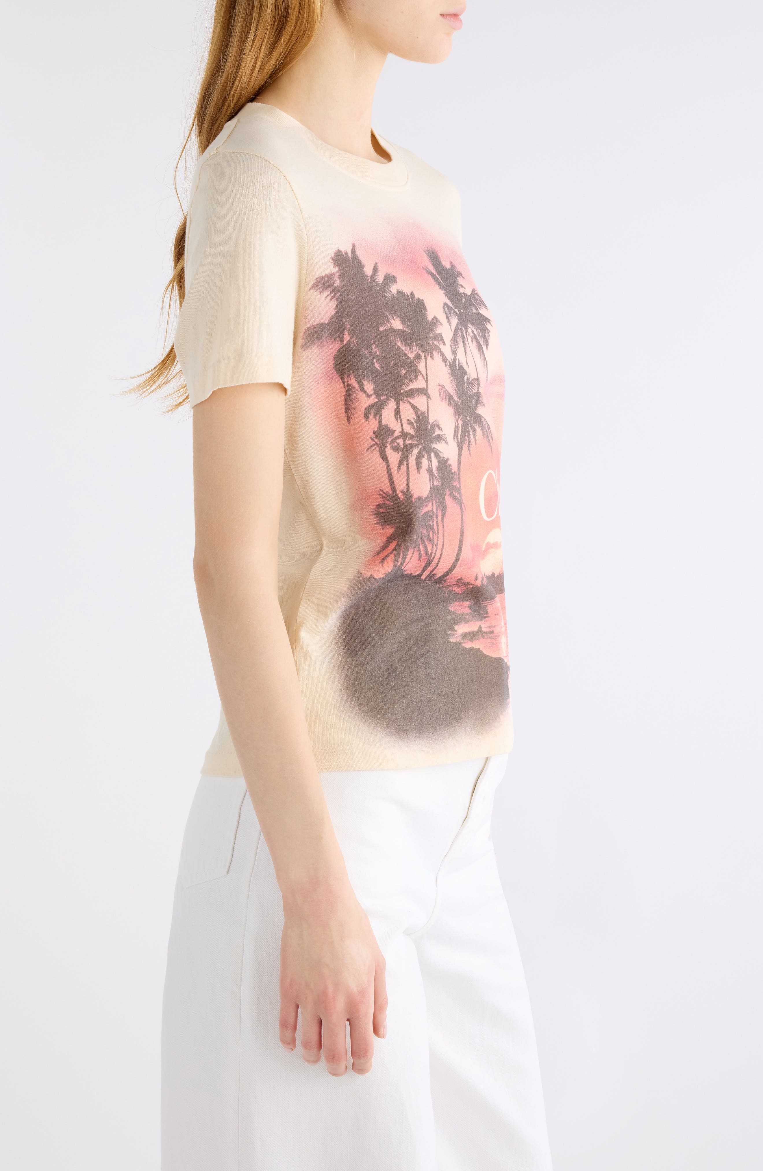 Chloé Sunset Cotton Jersey Graphic T-Shirt in Blondie Yellow at Nordstrom - 4
