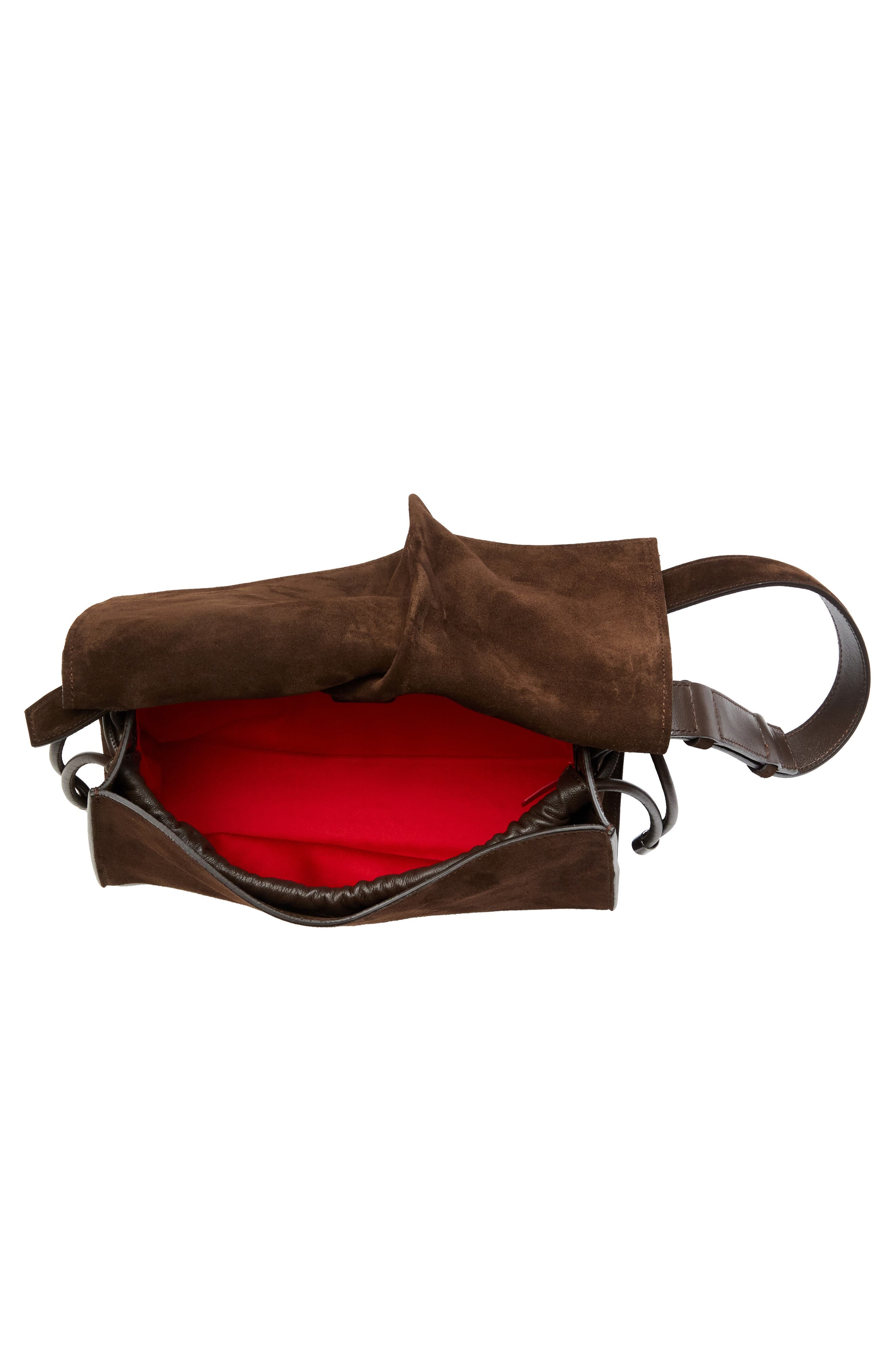 Christian Louboutin Small Baggy Suede Shoulder Bag in Cosme at Nordstrom - 5