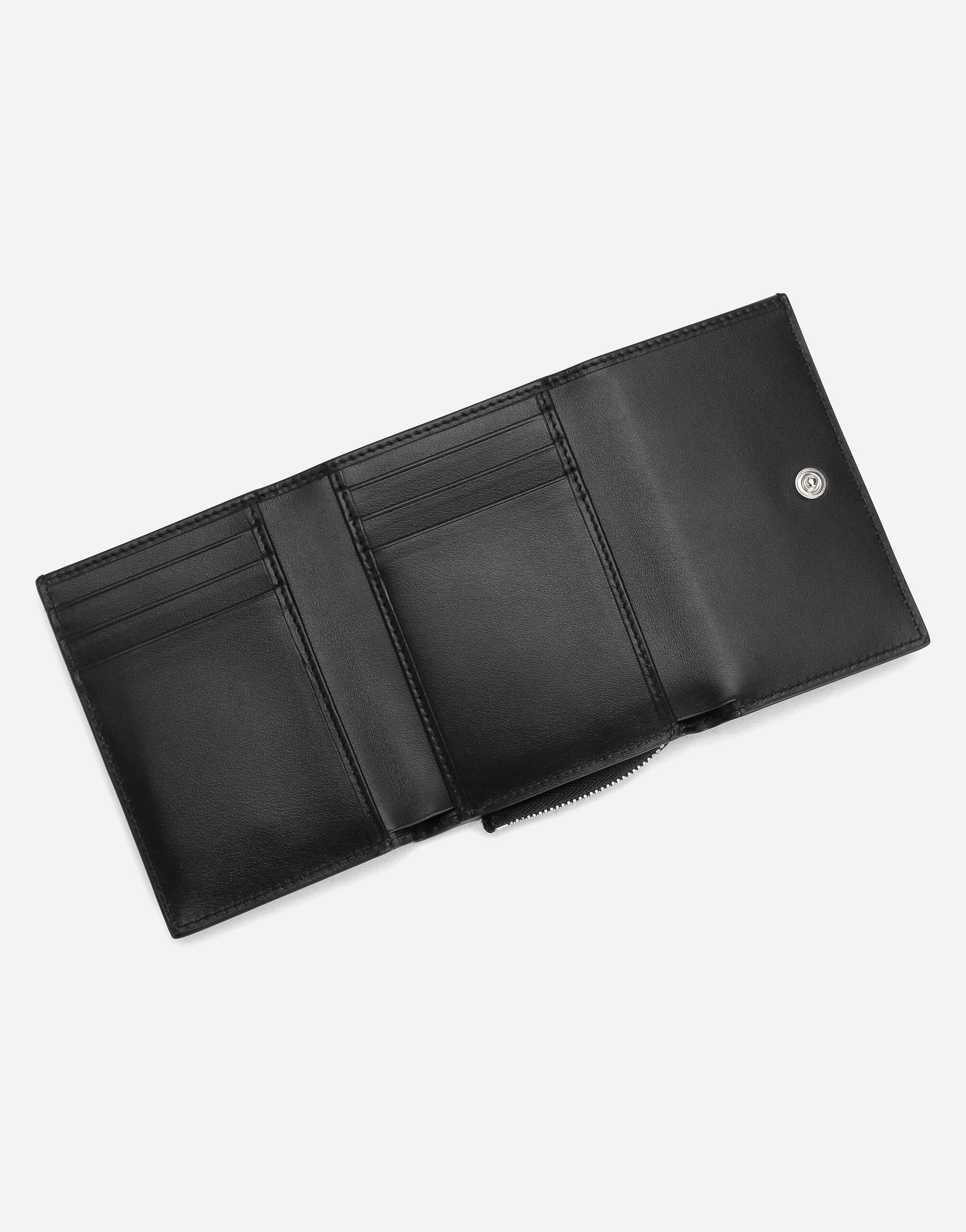 Calfskin French flap wallet with raised logo - 4