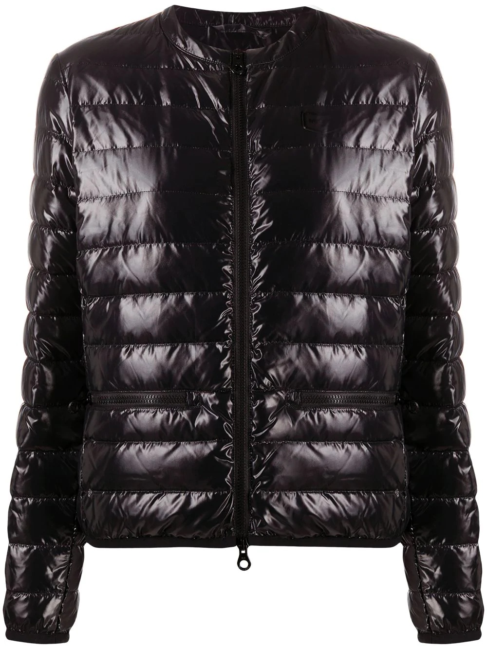 logo patch quilted down jacket - 1