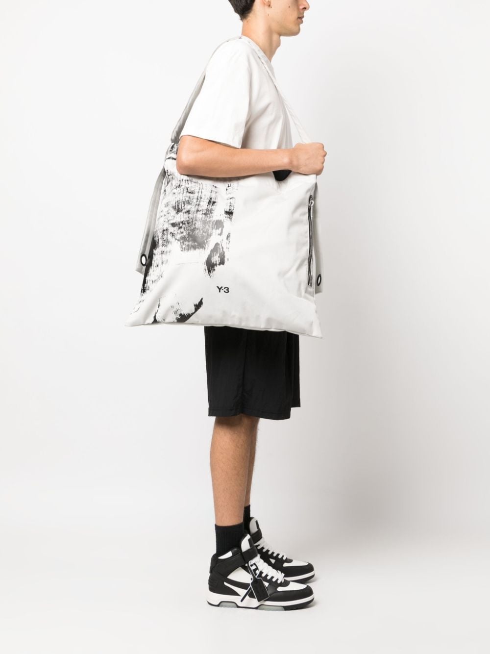 logo-print recycled polyester tote bag - 2
