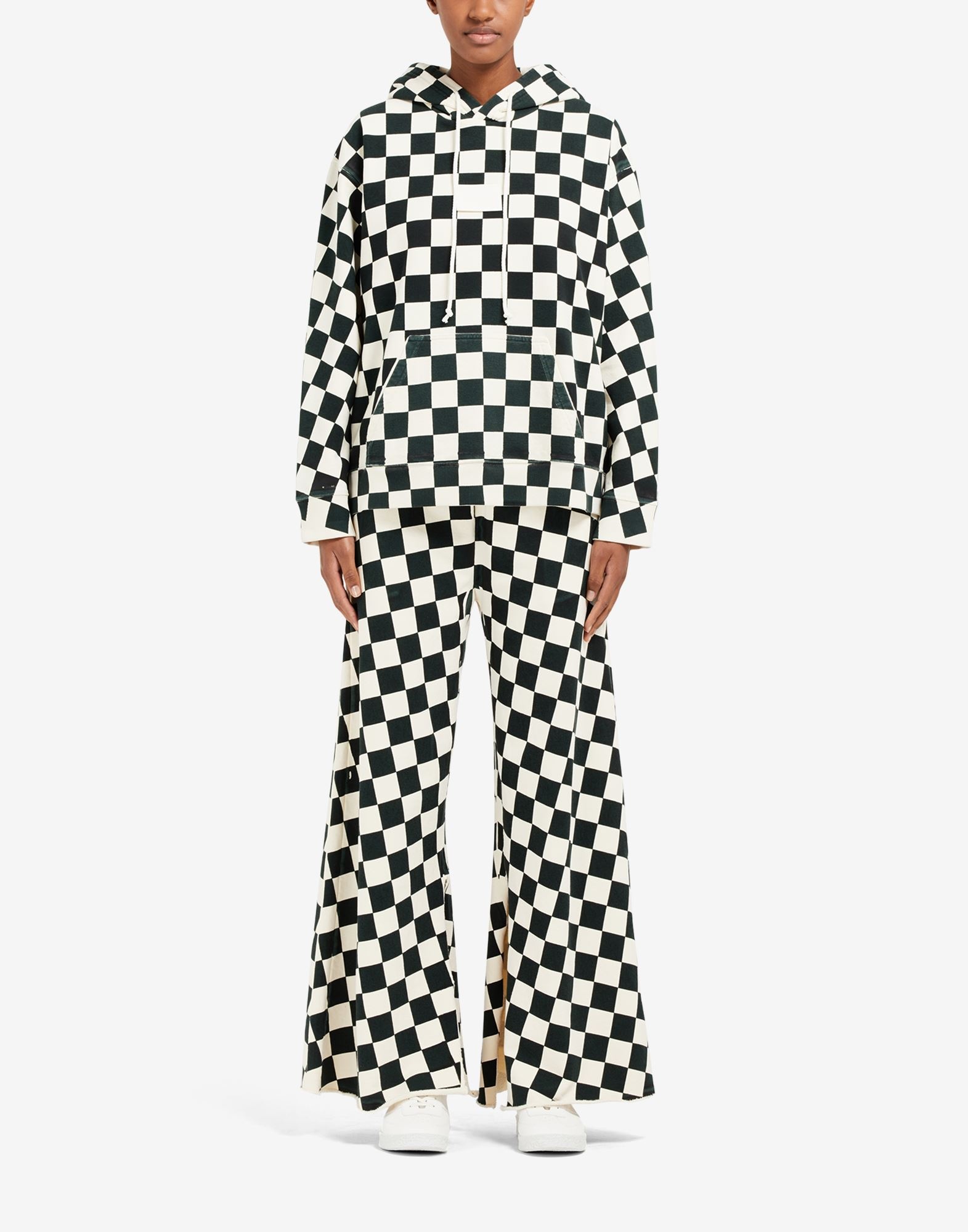Check print wide-leg pants - 2