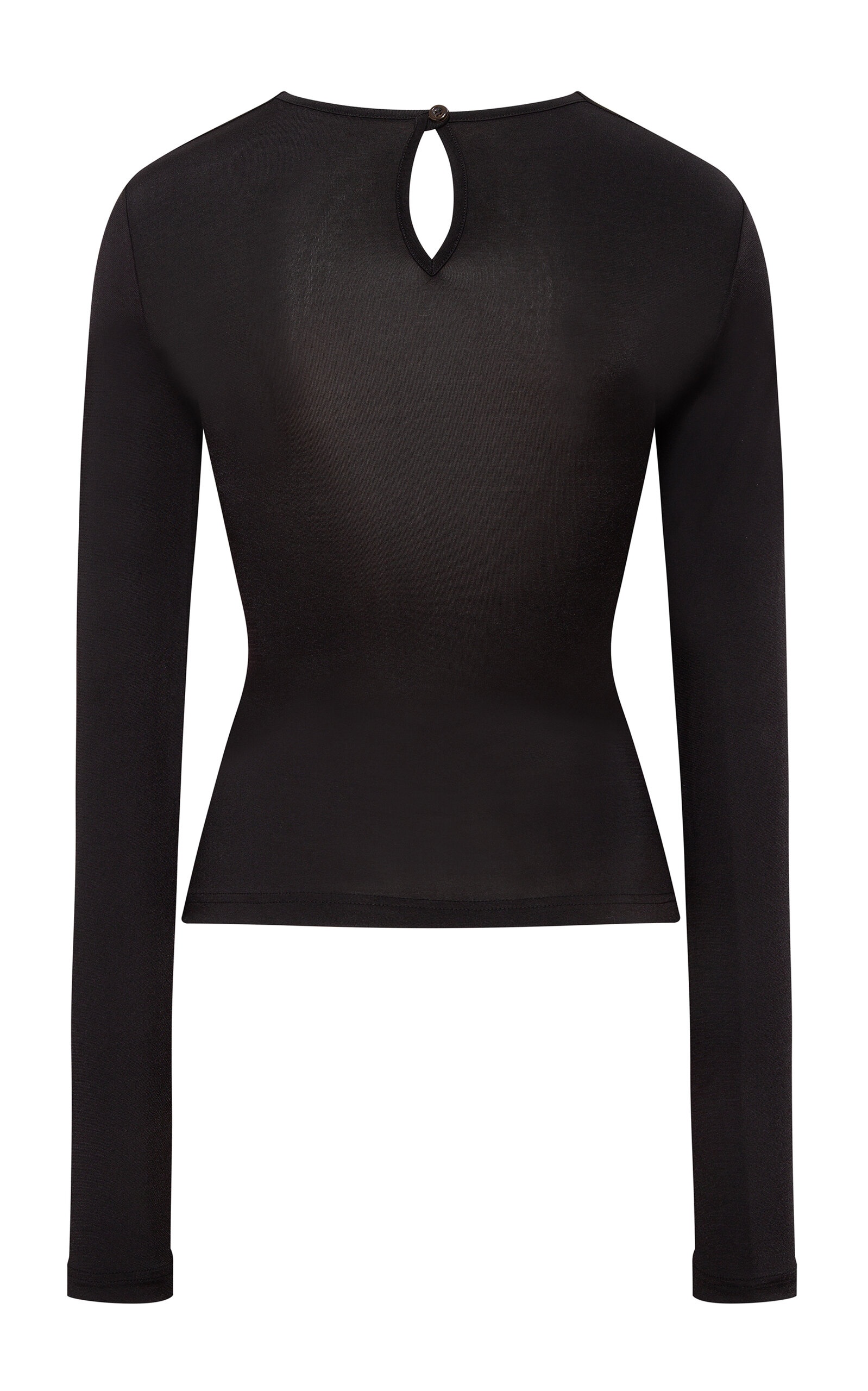 Lenna Tie-Front Cutout Jersey Top black - 3