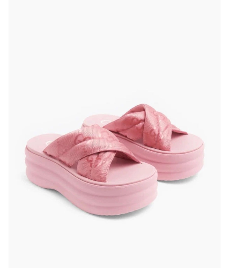 Gucci GG Crossed Platform Sandals - 3