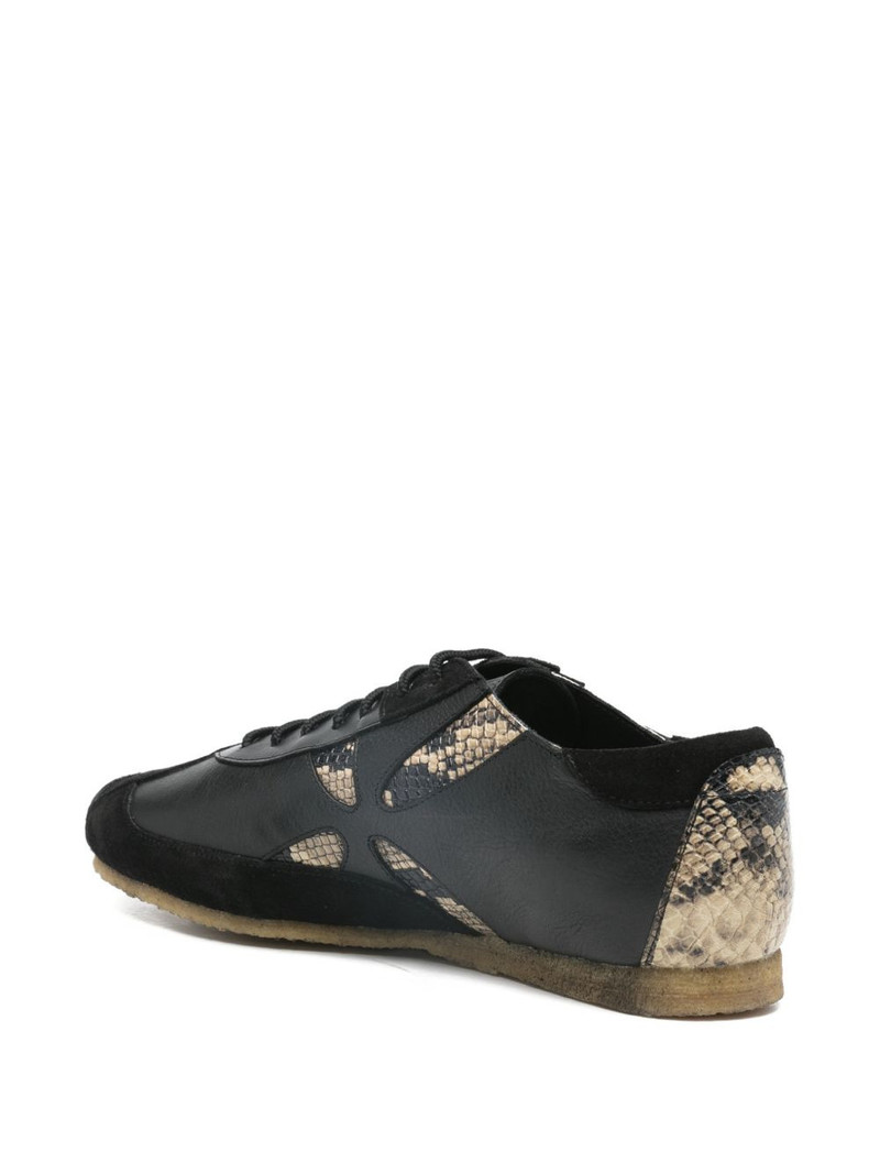 slashed embossed leather sneakers 3