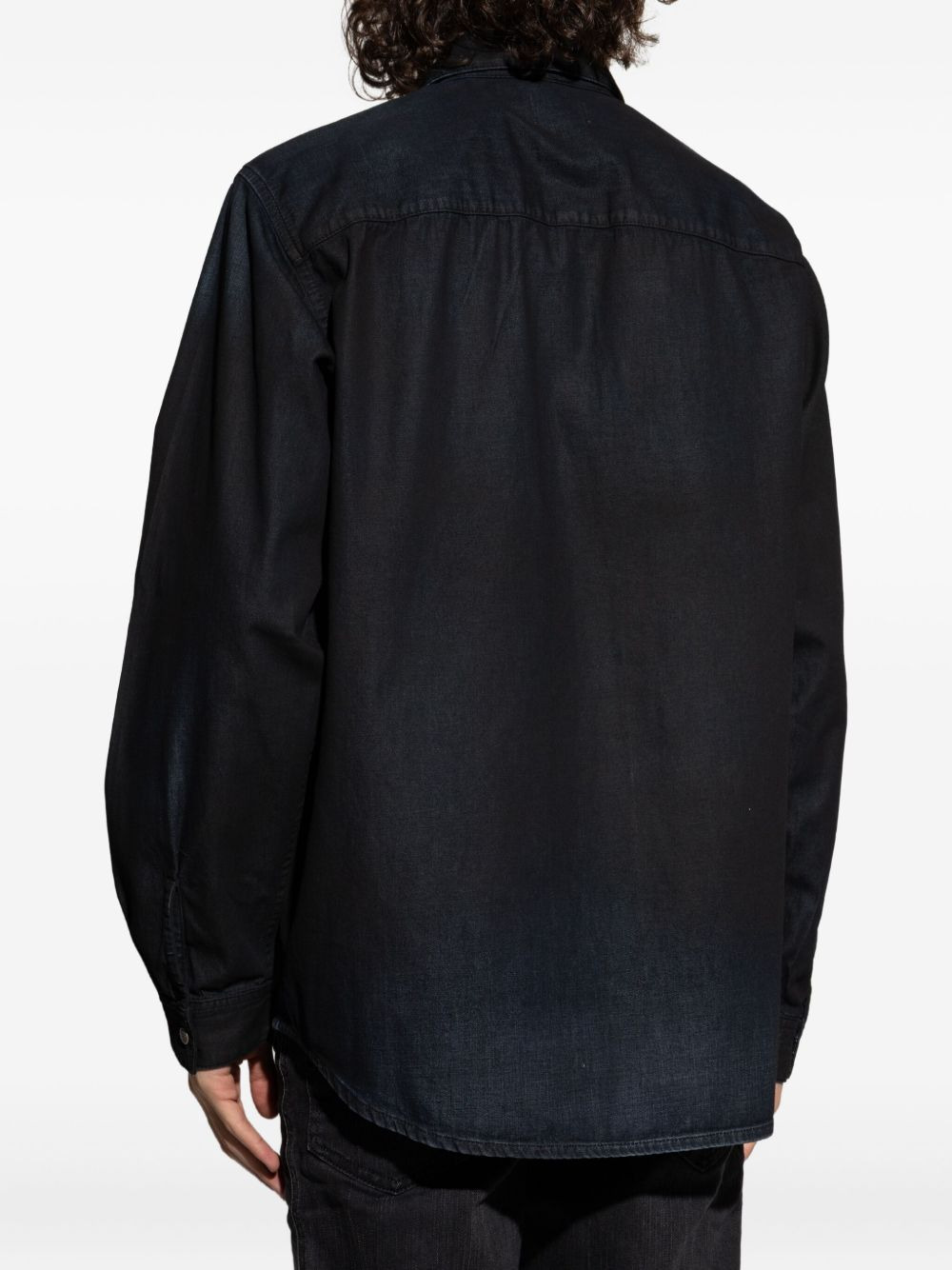 logo-button denim shirt - 4