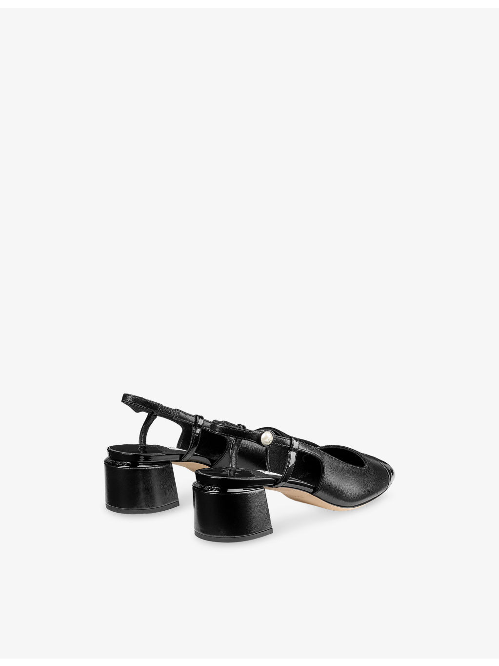 Elisa 45 Leather and Patent-Leather Slingback Courts - 4