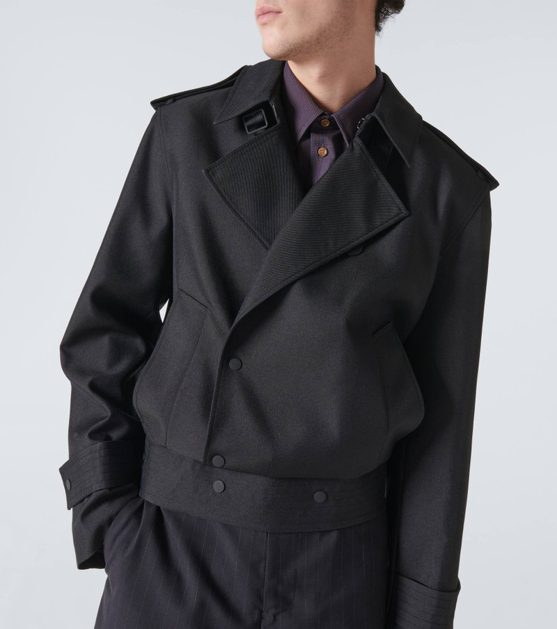 Cropped silk-blend trench coat 6
