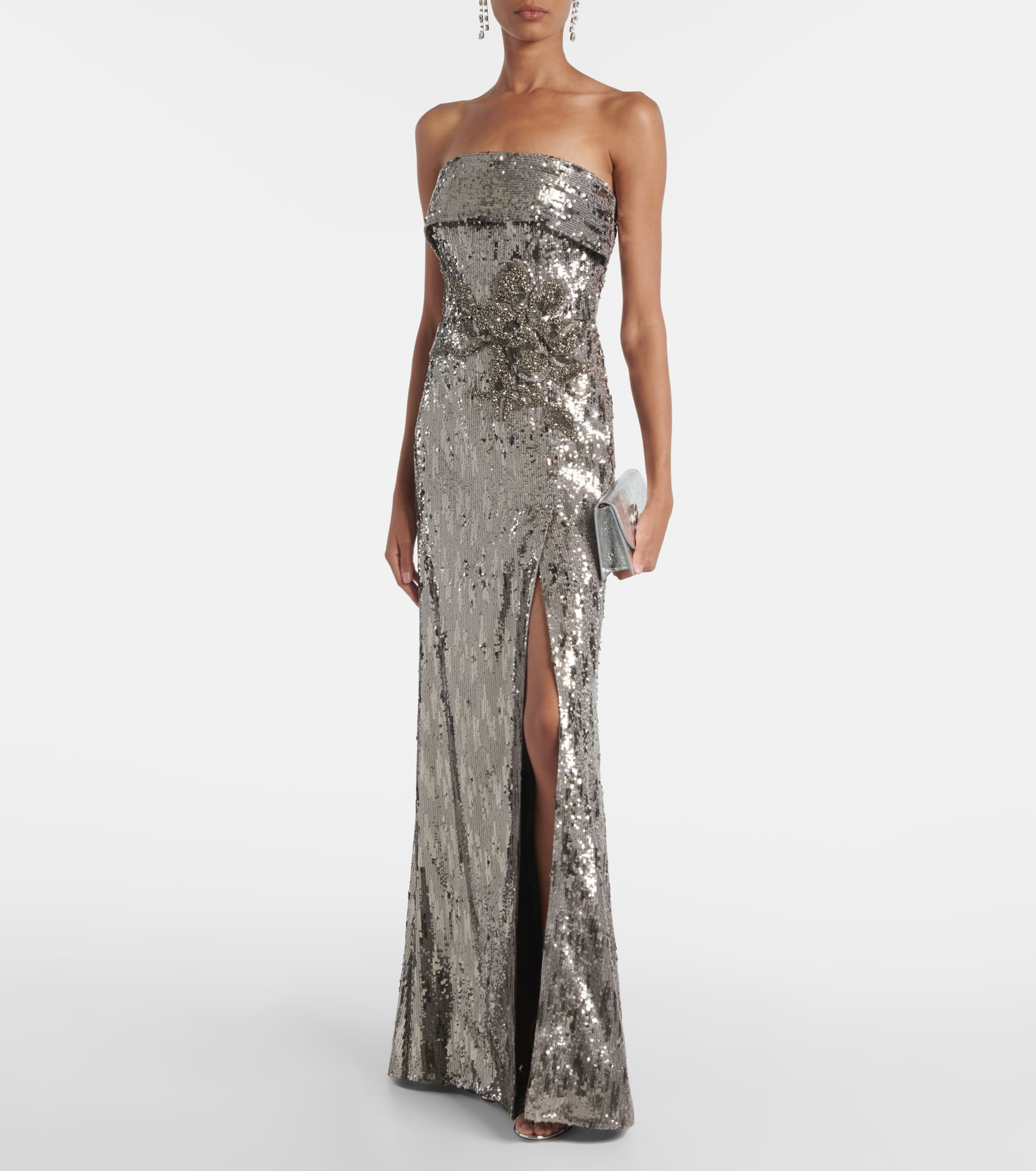 Sequined strapless gown - 2