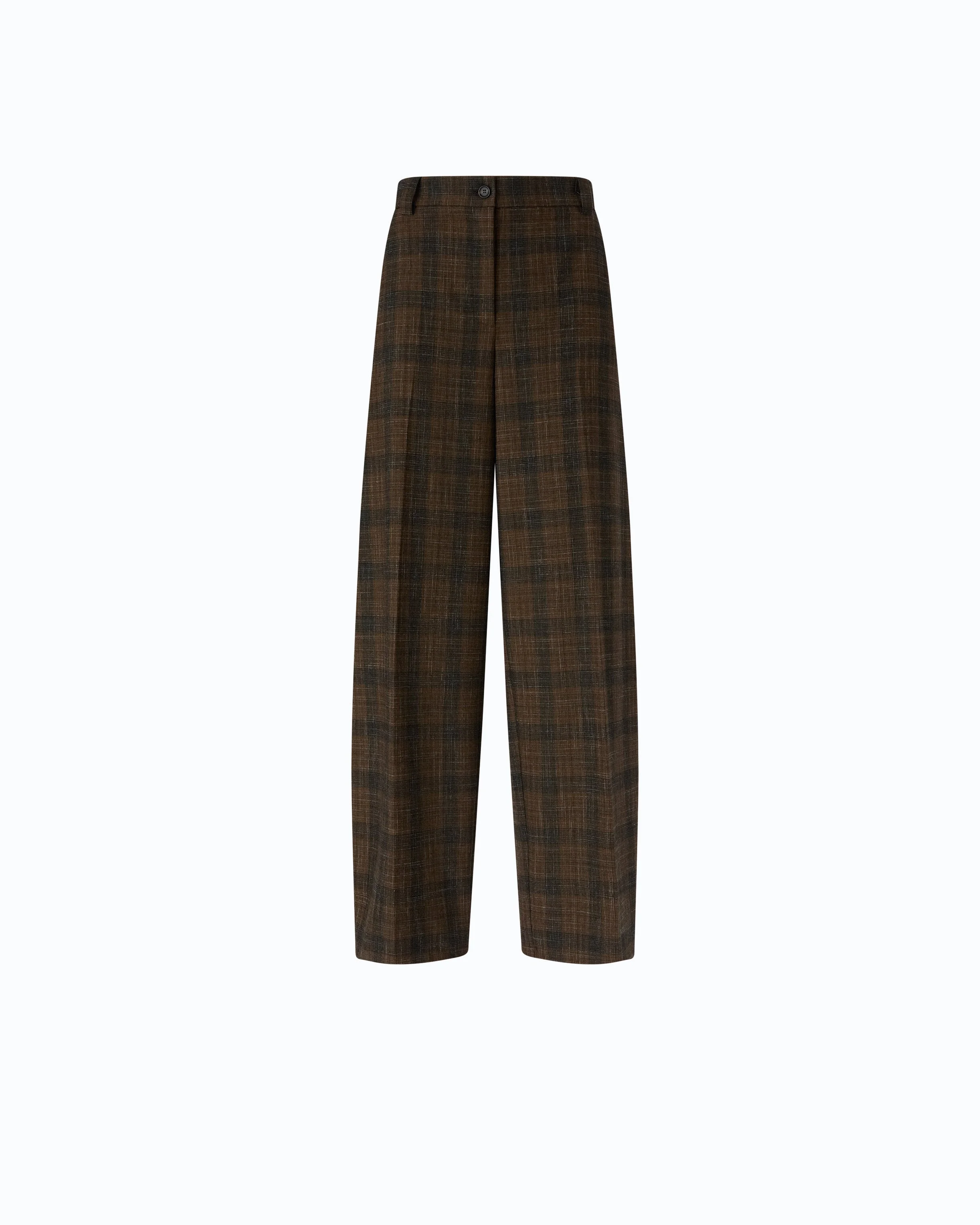 BARREL-FIT TROUSERS WITH MICRO HOUNDSTOOTH MOTIF - 1