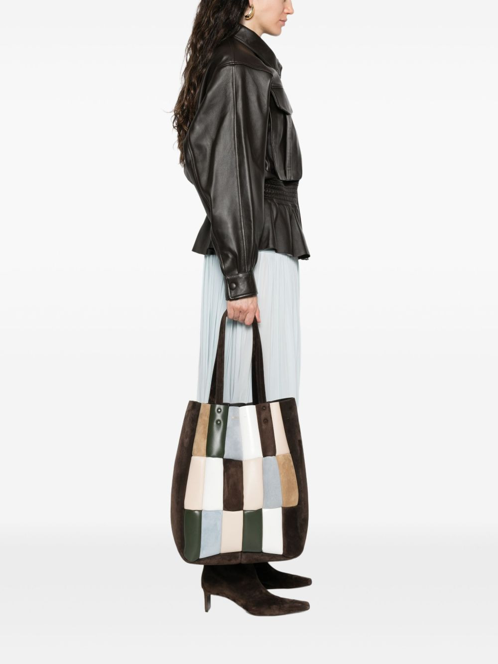 Zoe patchwork suede tote bag - 2