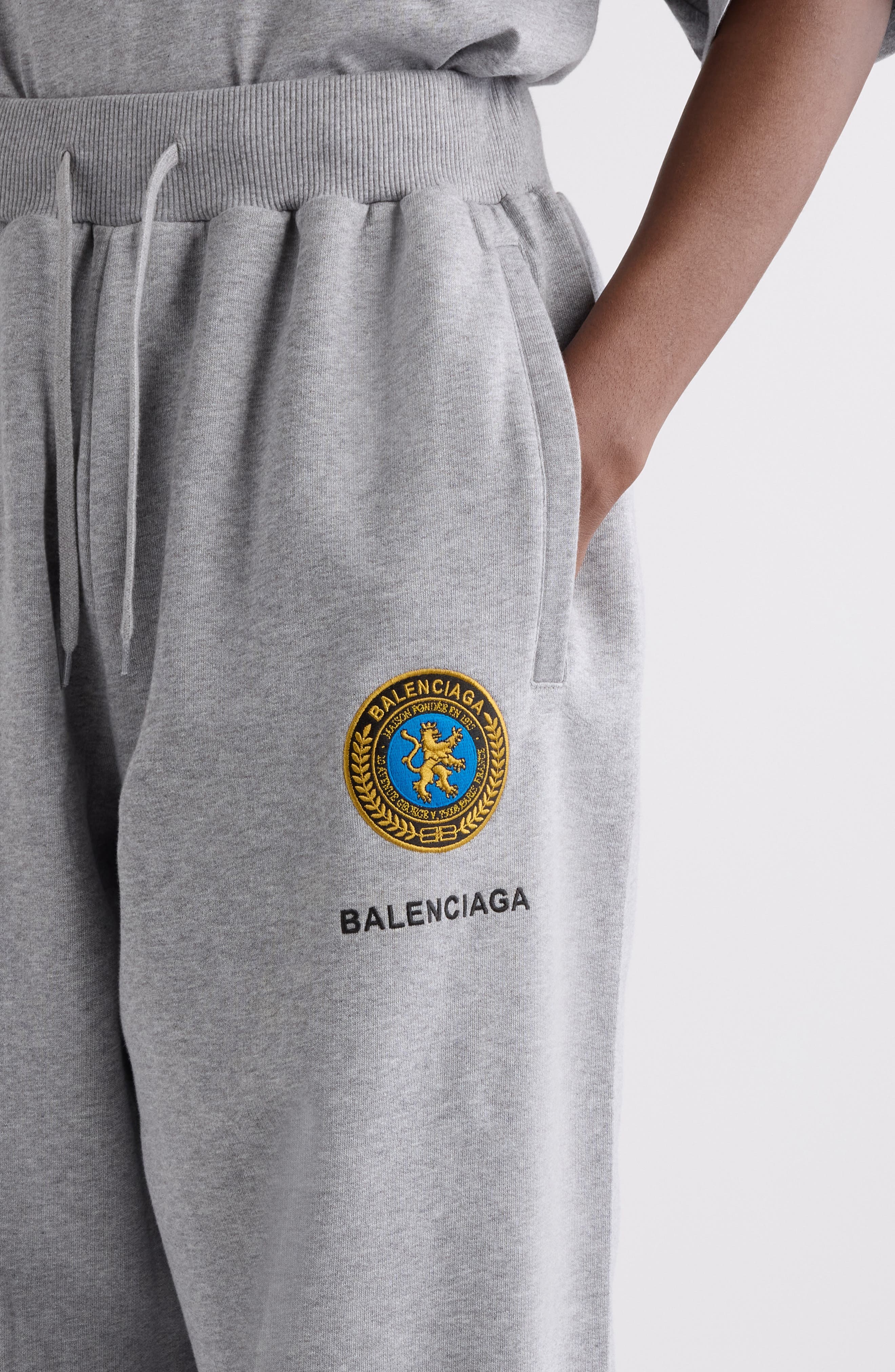 Balenciaga Oversize Sweatpants in 1300 Heather Grey at Nordstrom - 4