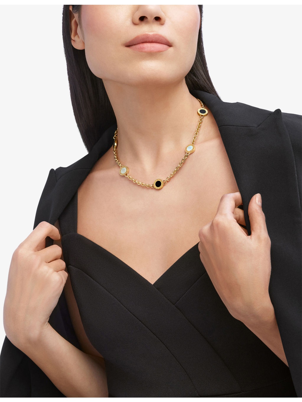 Bvlgari Bvlgari 18ct Yellow-Gold, Mother-of-Pearl and Onyx Necklace - 3