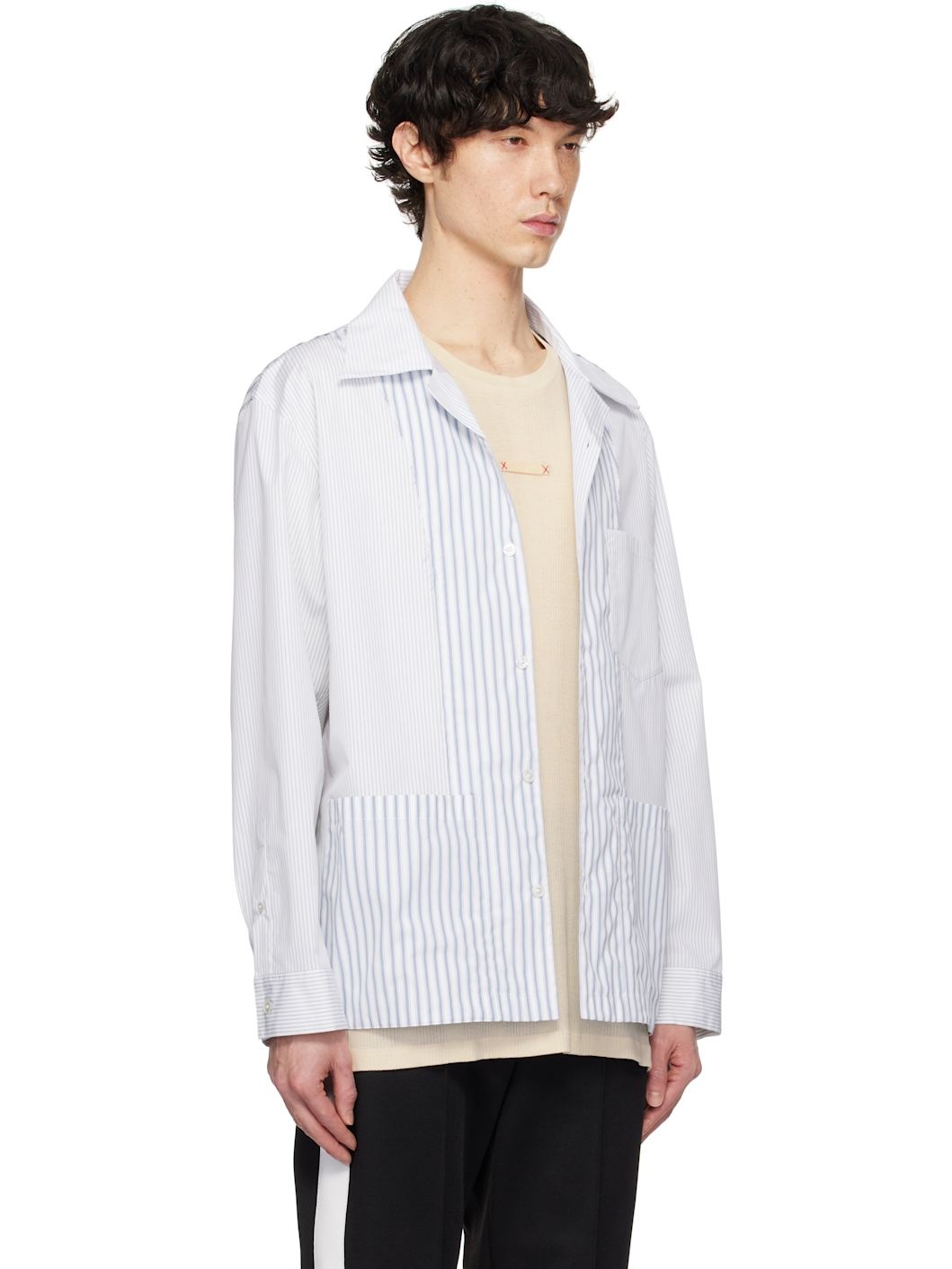 White & Blue Stripe Shirt - 2