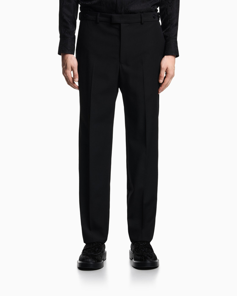 EMPORIO ARMANI TROUSERS WITH A PLEAT IN VIRGIN WOOL WITH A TECHNICAL FINISH outlook