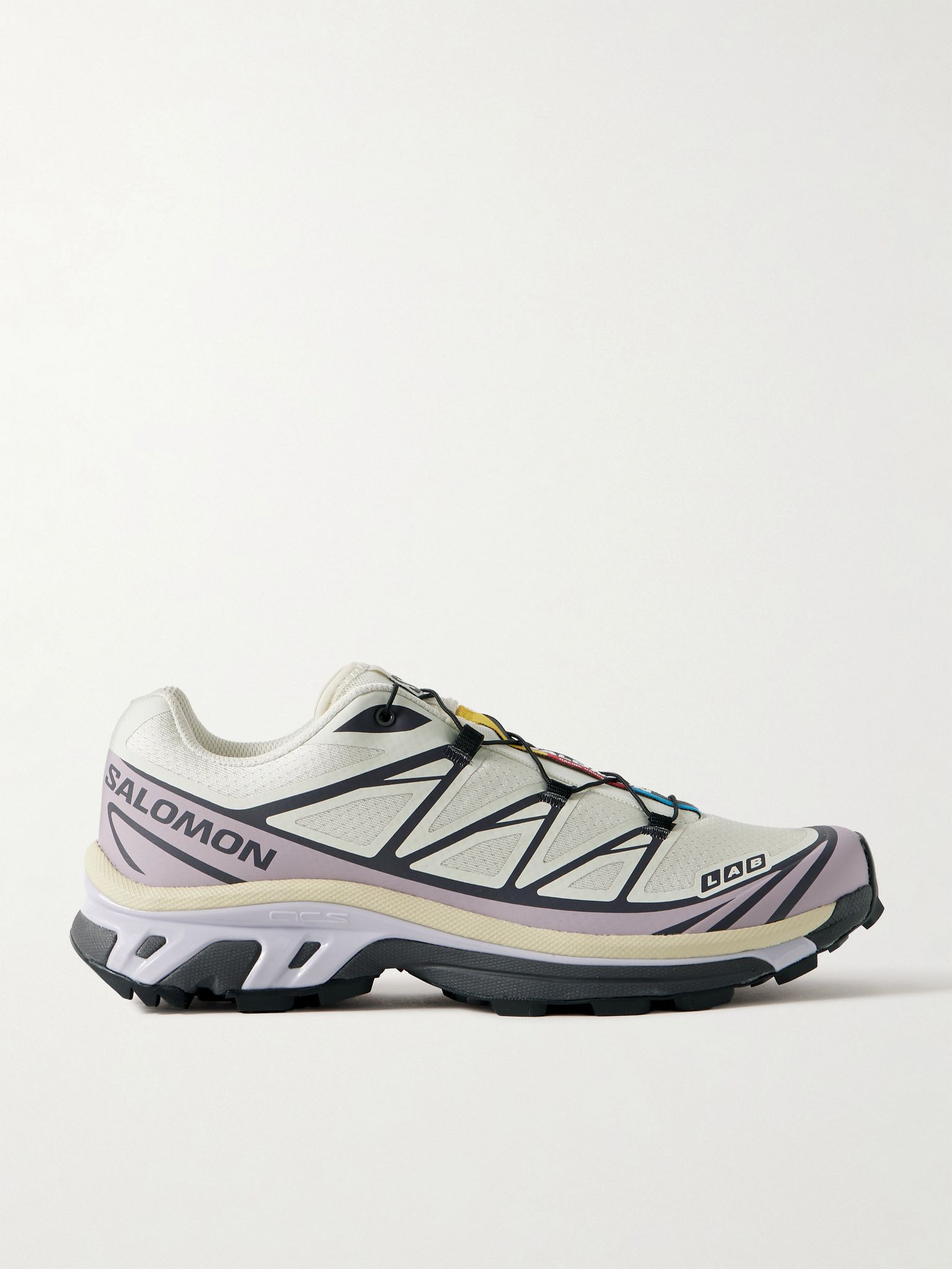 XT-6 Rubber-Trimmed Mesh Sneakers Purple - 1