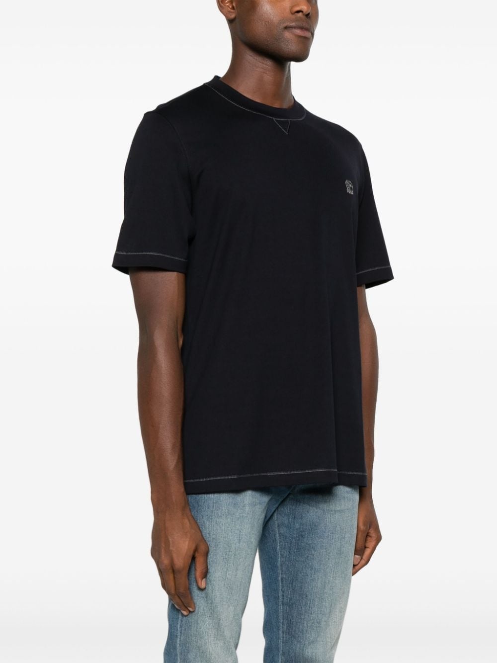 contrast-stitching T-shirt - 3