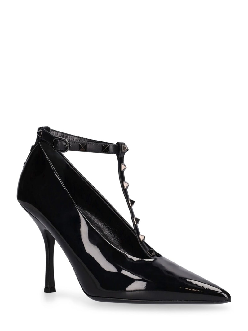 100mm Rockstud patent leather pumps - 3