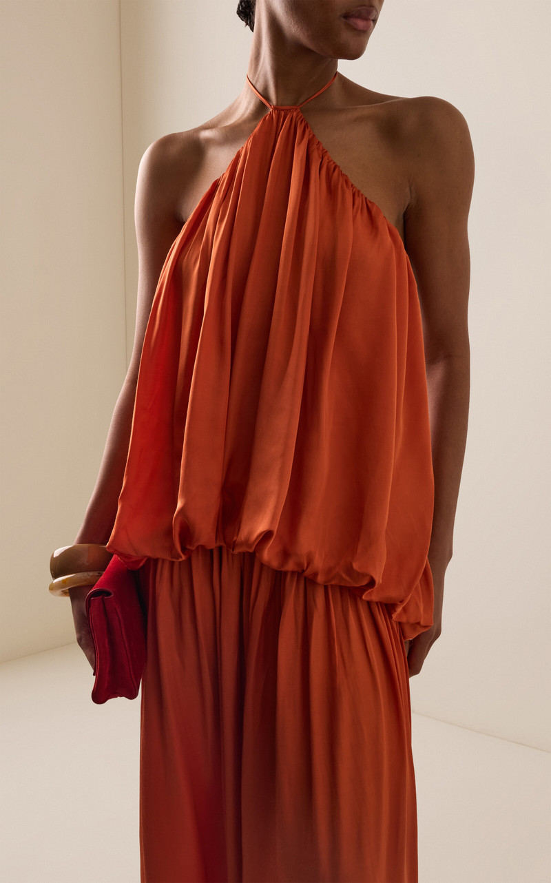 Dreamt Satin Maxi Halter Dress pink 3