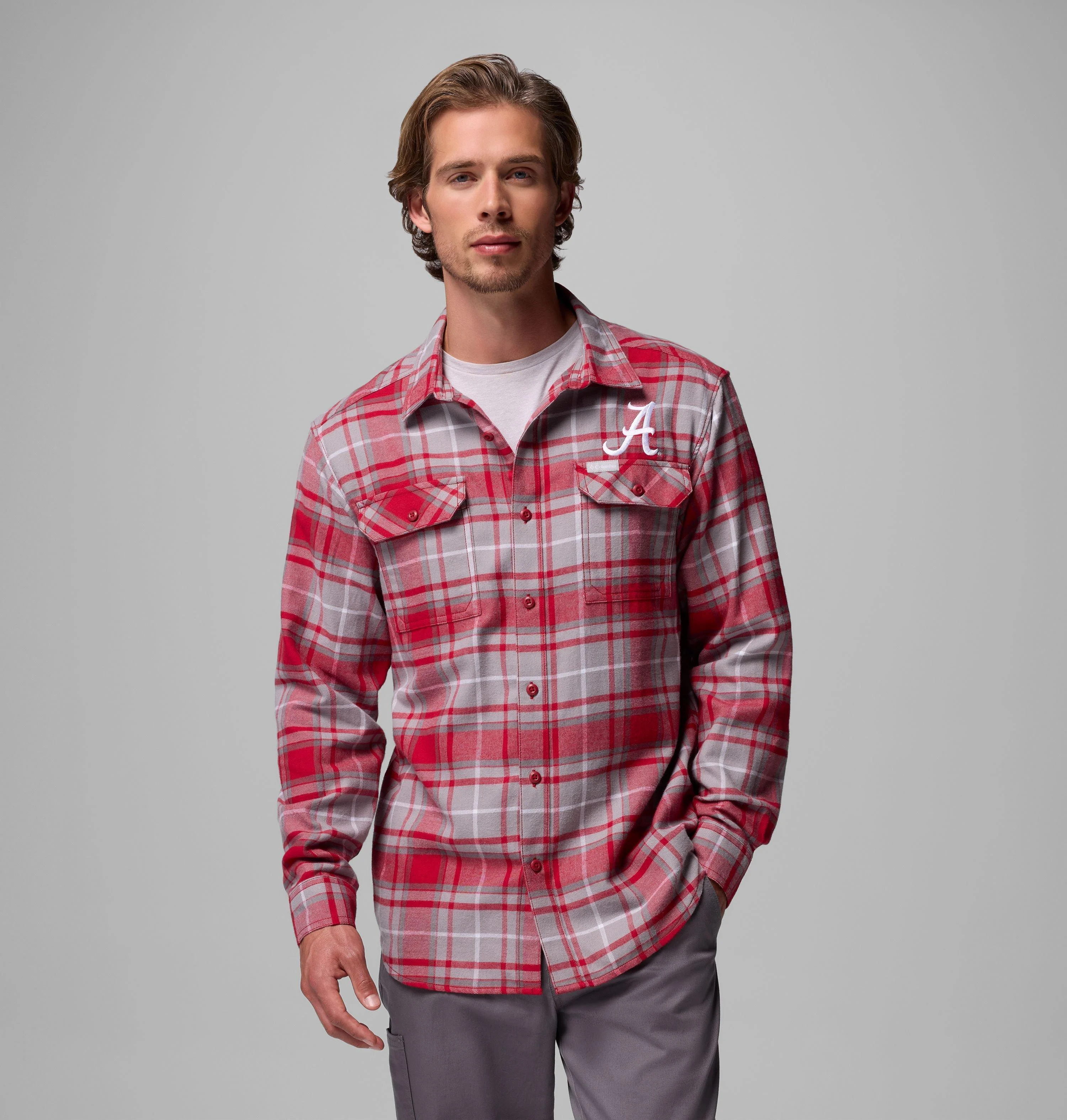 Men's Collegiate Flare Gun Flannel Long Sleeve Shirt - Alabama - 1