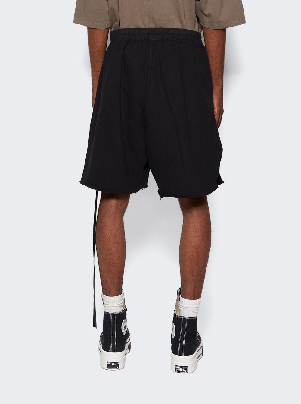 Drawstring Cotton Shorts Black - 5