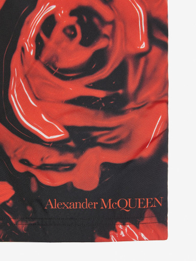 Alexander McQueen Men's Wax Flower Swim Shorts in Black/red outlook