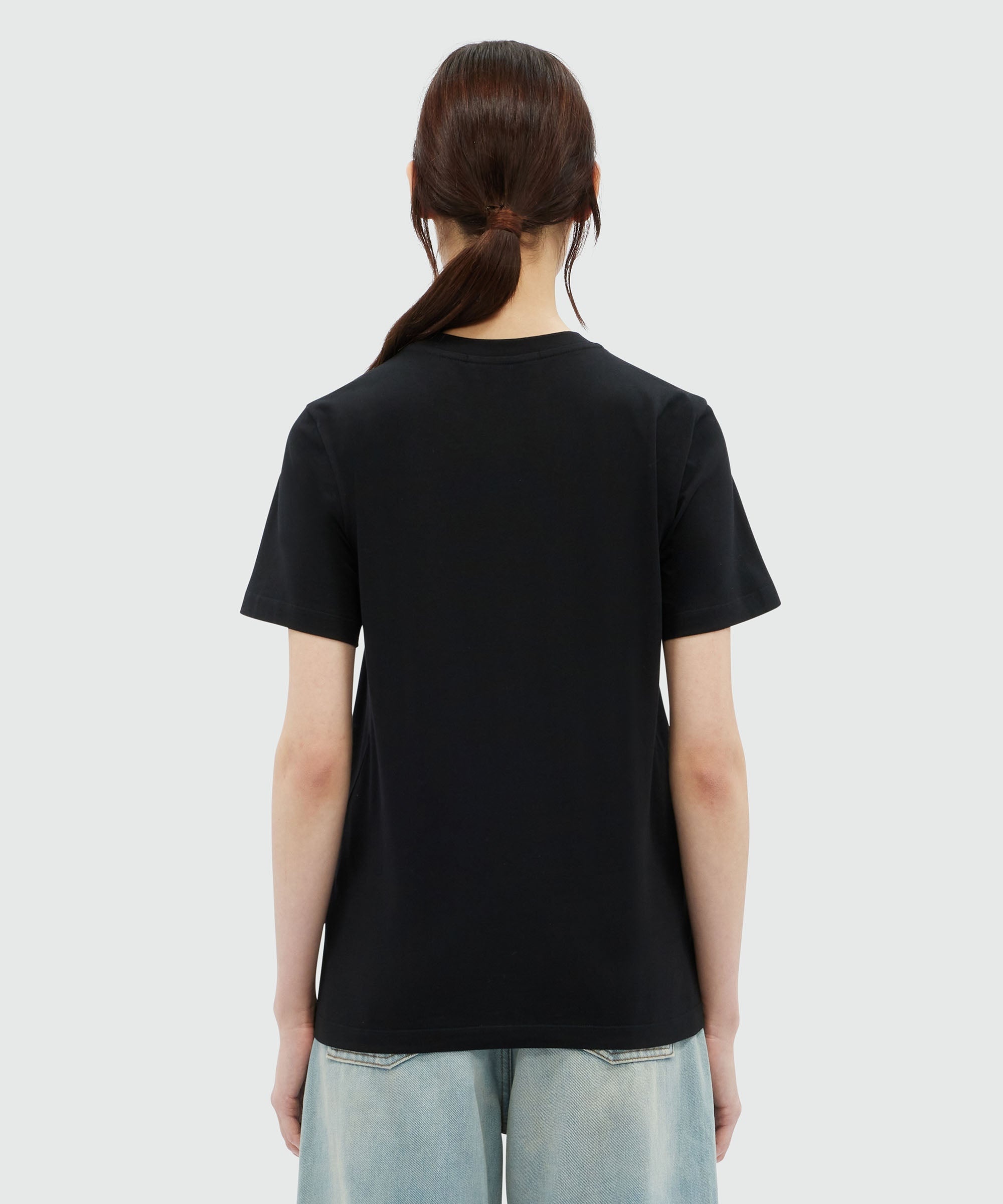 Black jersey T-Shirt with brushed logo - 3