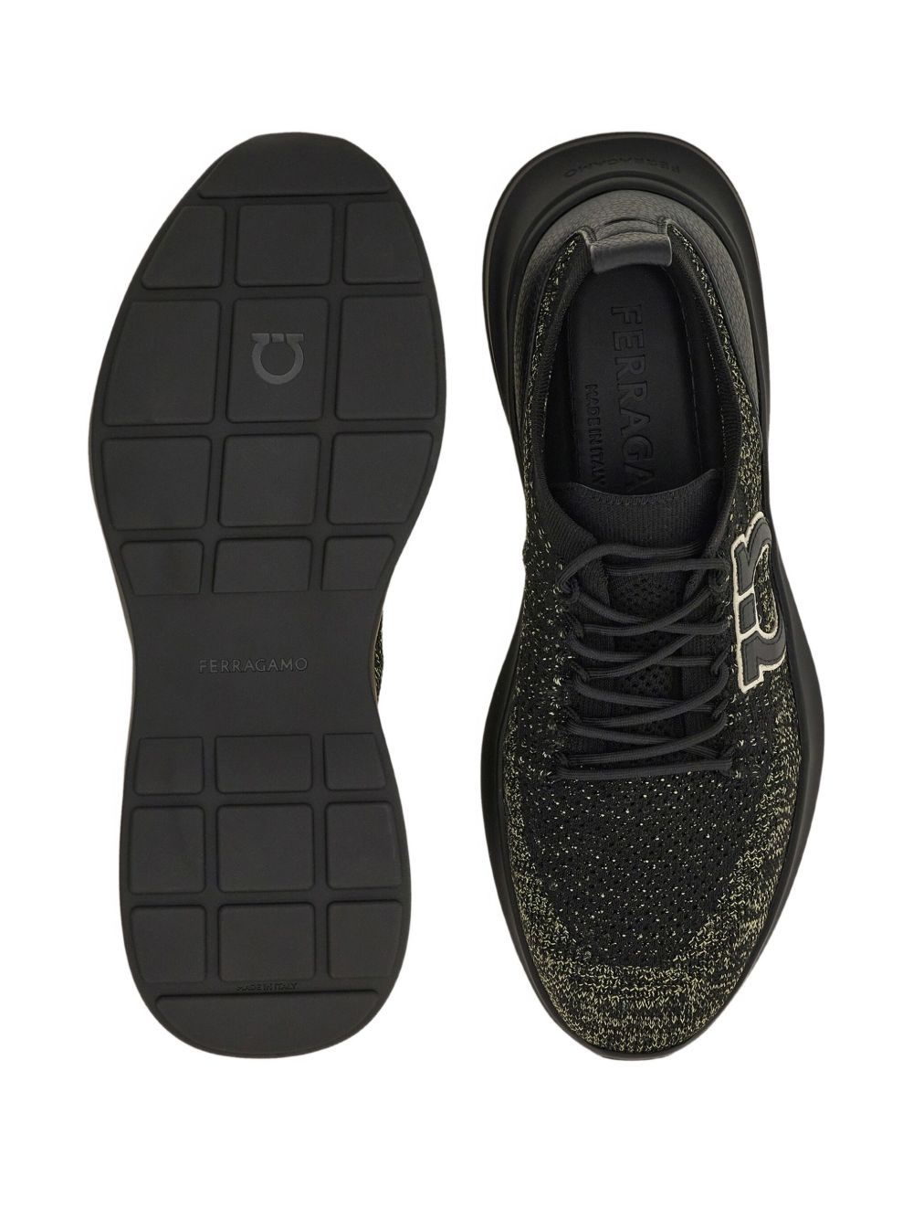 Gancini-detail knit sneakers - 4