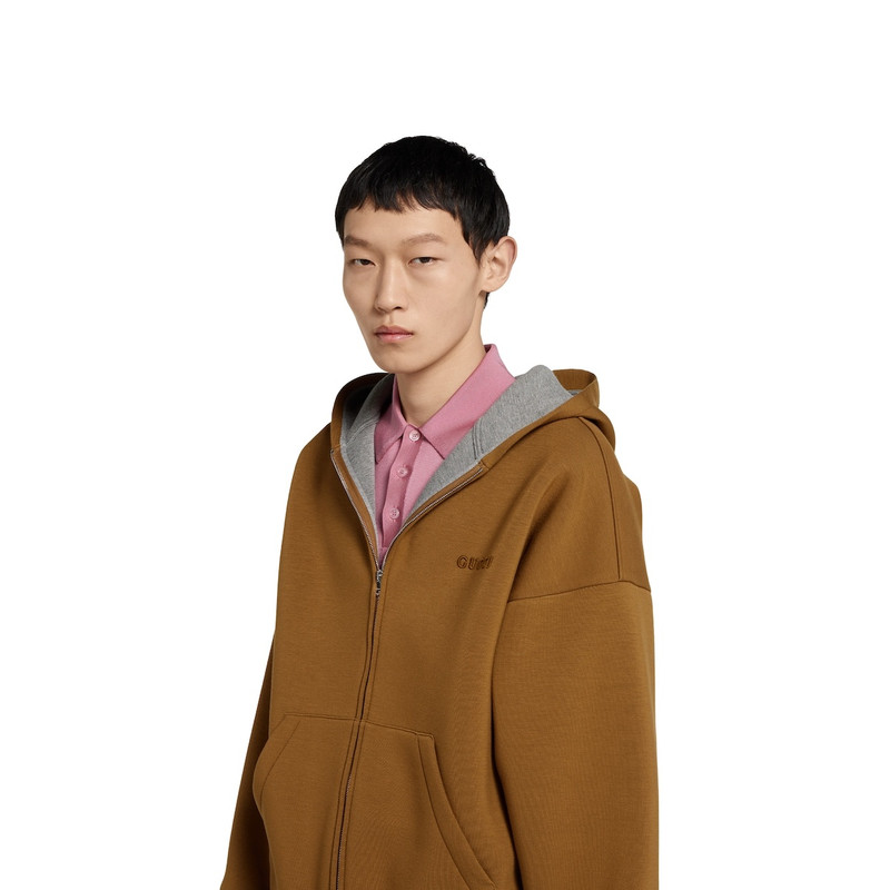 Embroidered hooded jersey sweatshirt 5