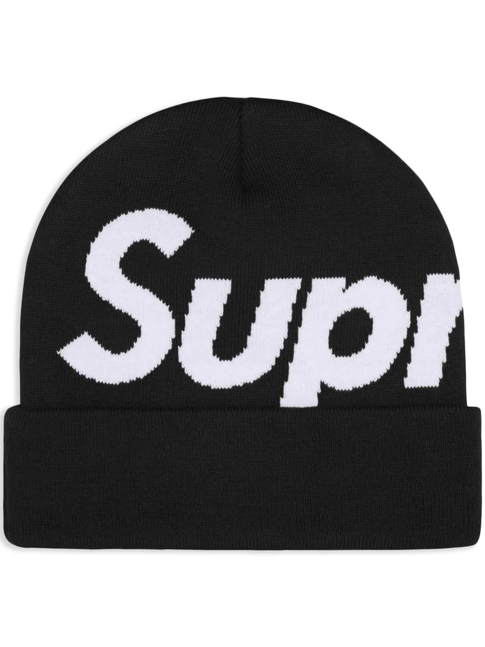 intarsia-logo beanie hat - 1