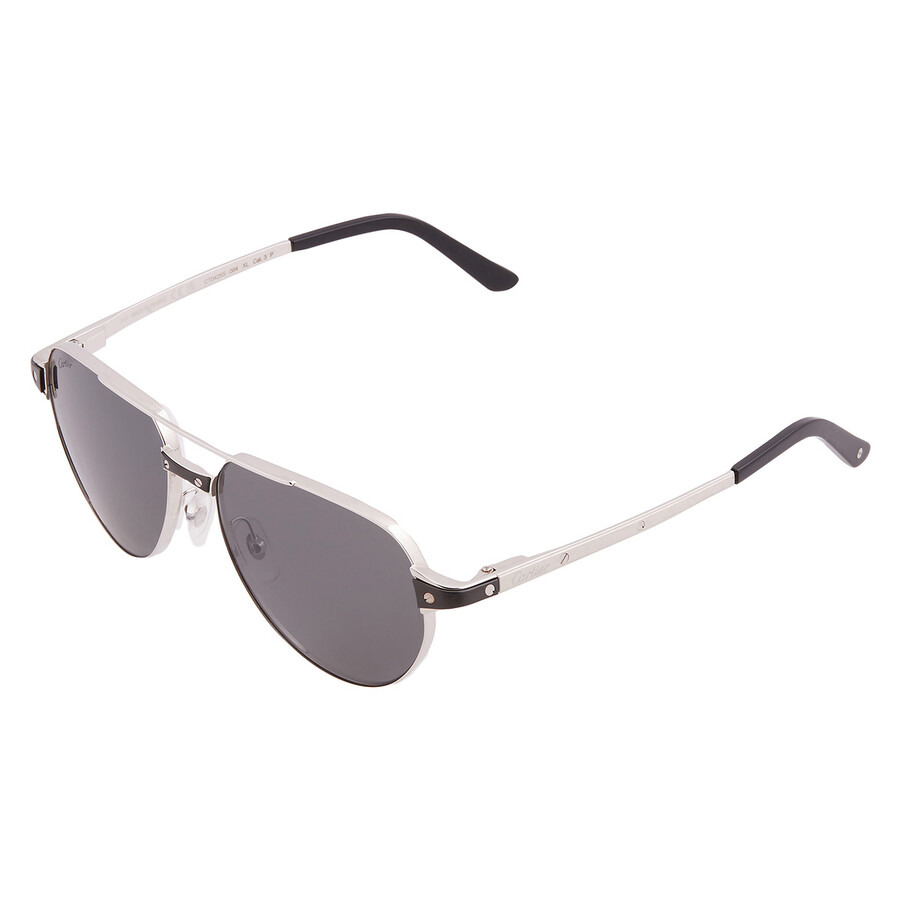 Cartier Santos de Cartier Grey Pilot Men's Sunglasses CT0425S 004 59 - 3