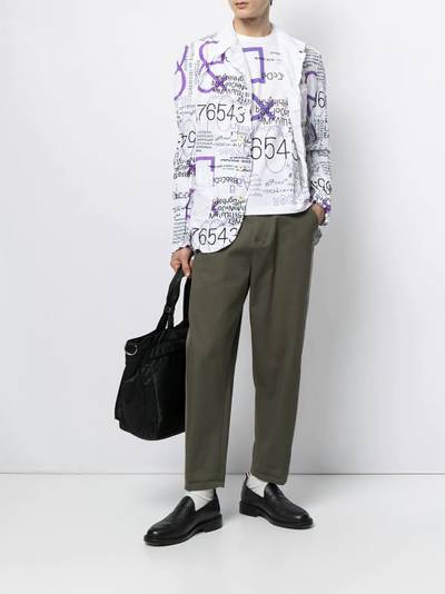 Junya Watanabe MAN typography-print creased blazer outlook