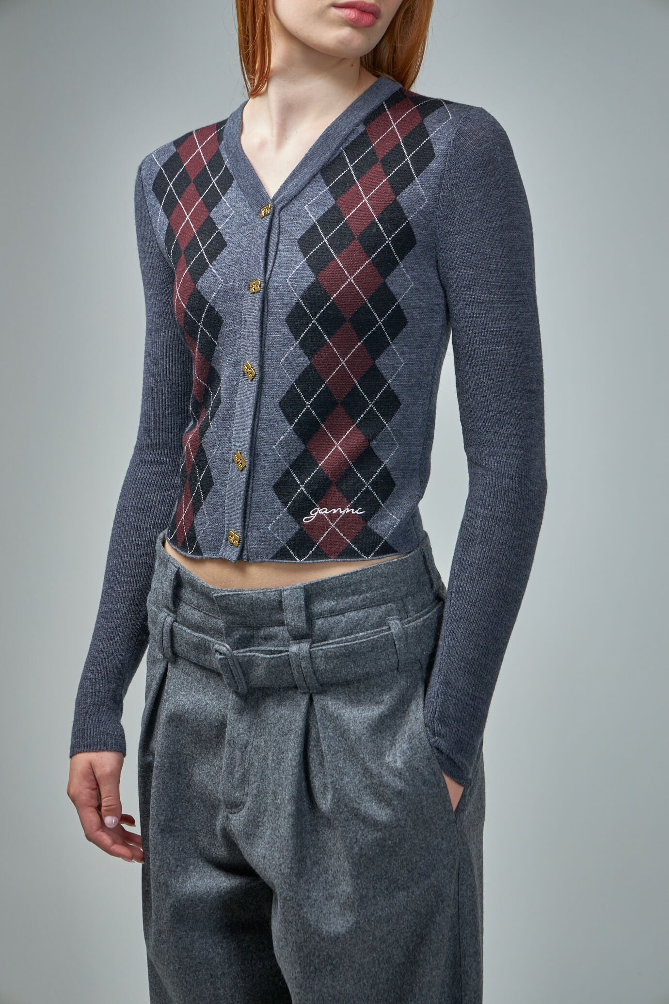 Fine Merino Jacquard Cardigan - 3