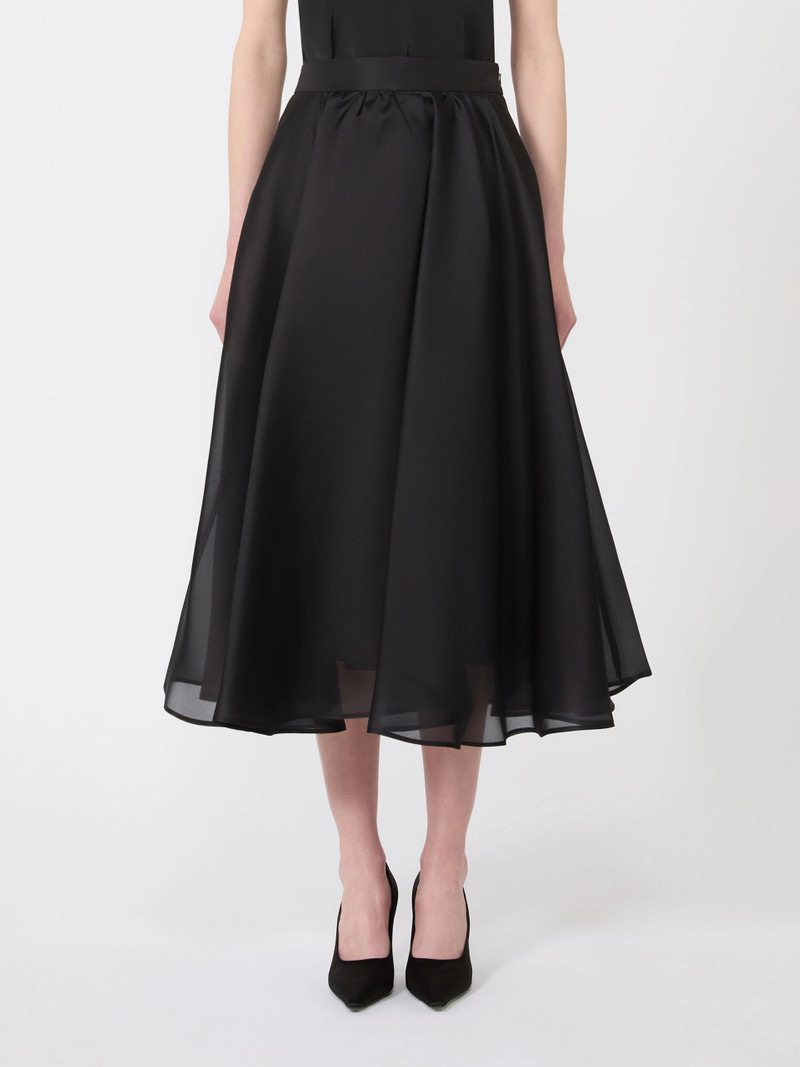 Silk circle skirt - BLACK 3