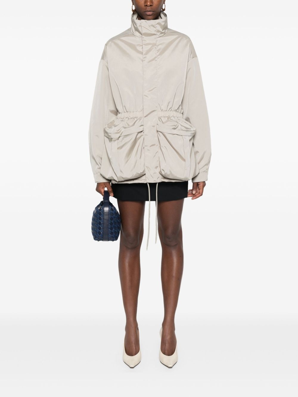drawstring zip-up parka - 2