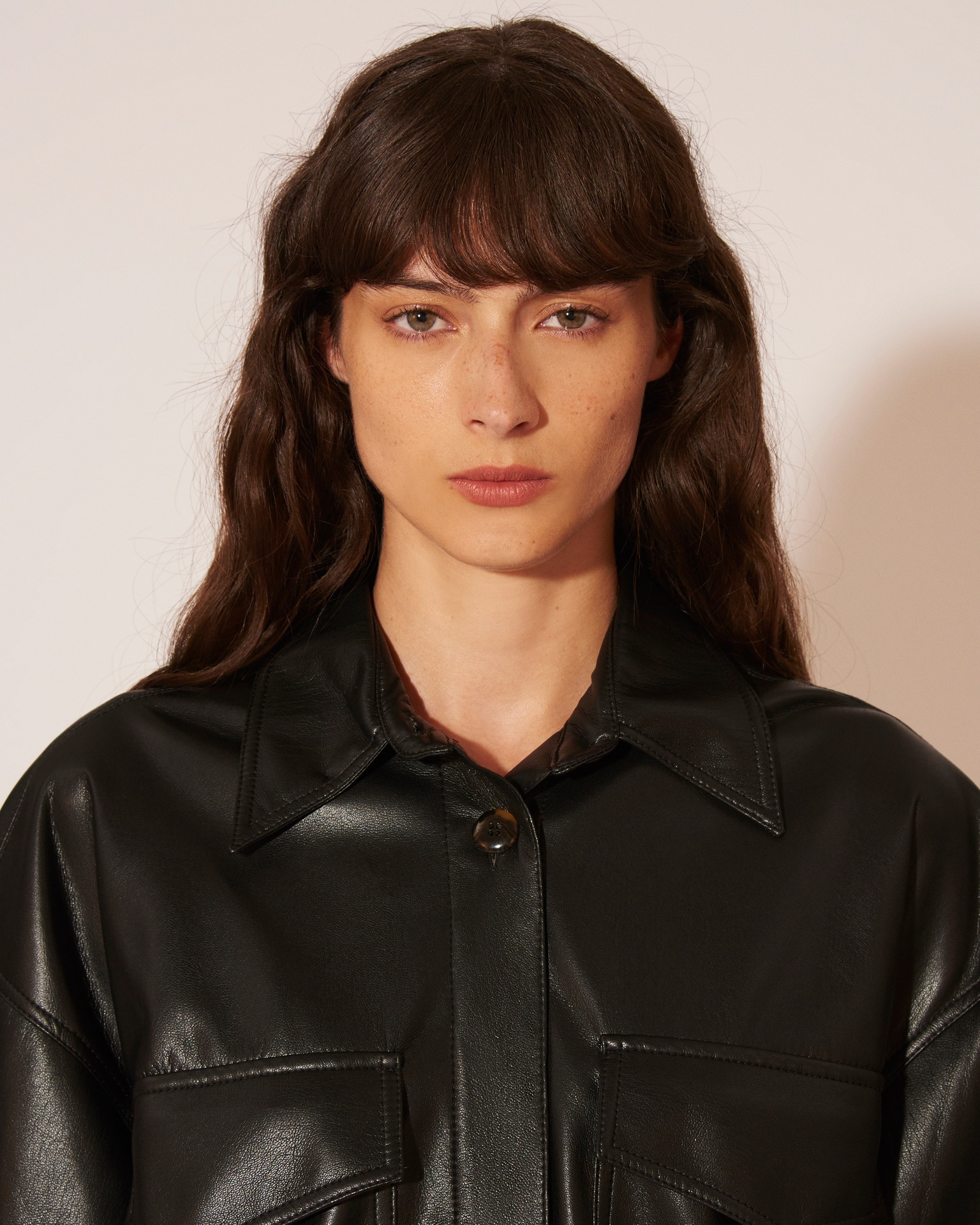 ROQUE - Vegan leather shirt - Black - 6